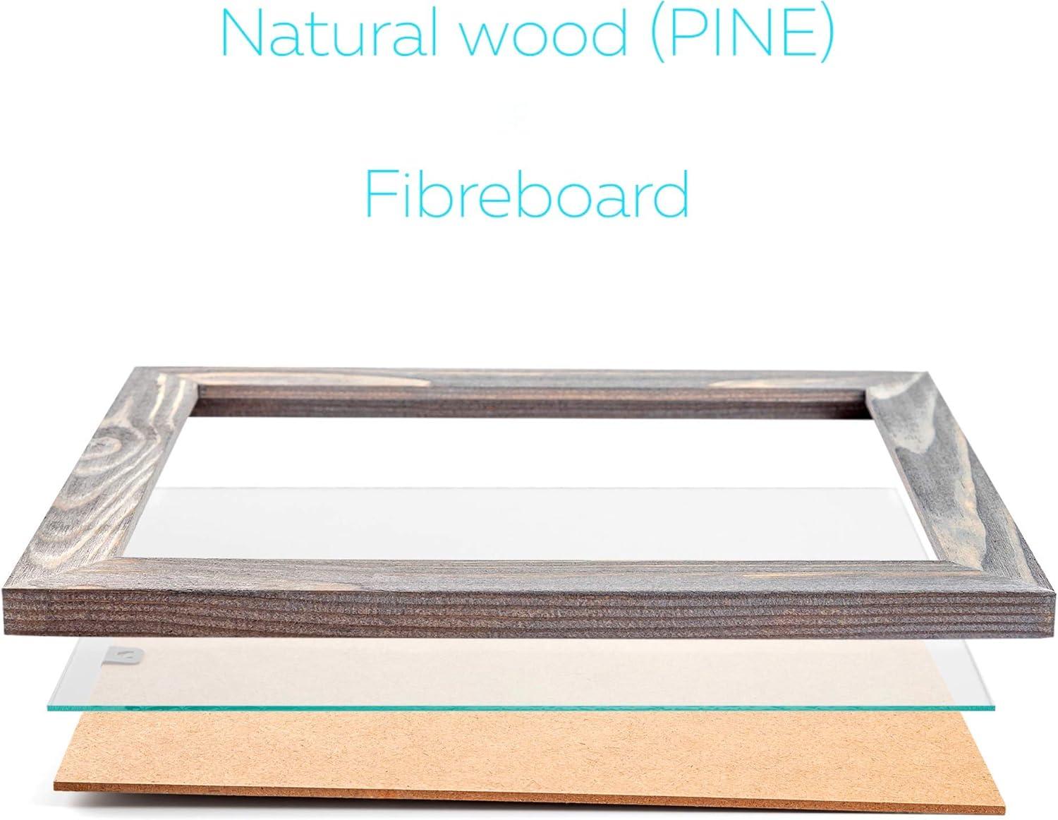Rustic Grey Wood Poster Frame with Natural Finish
