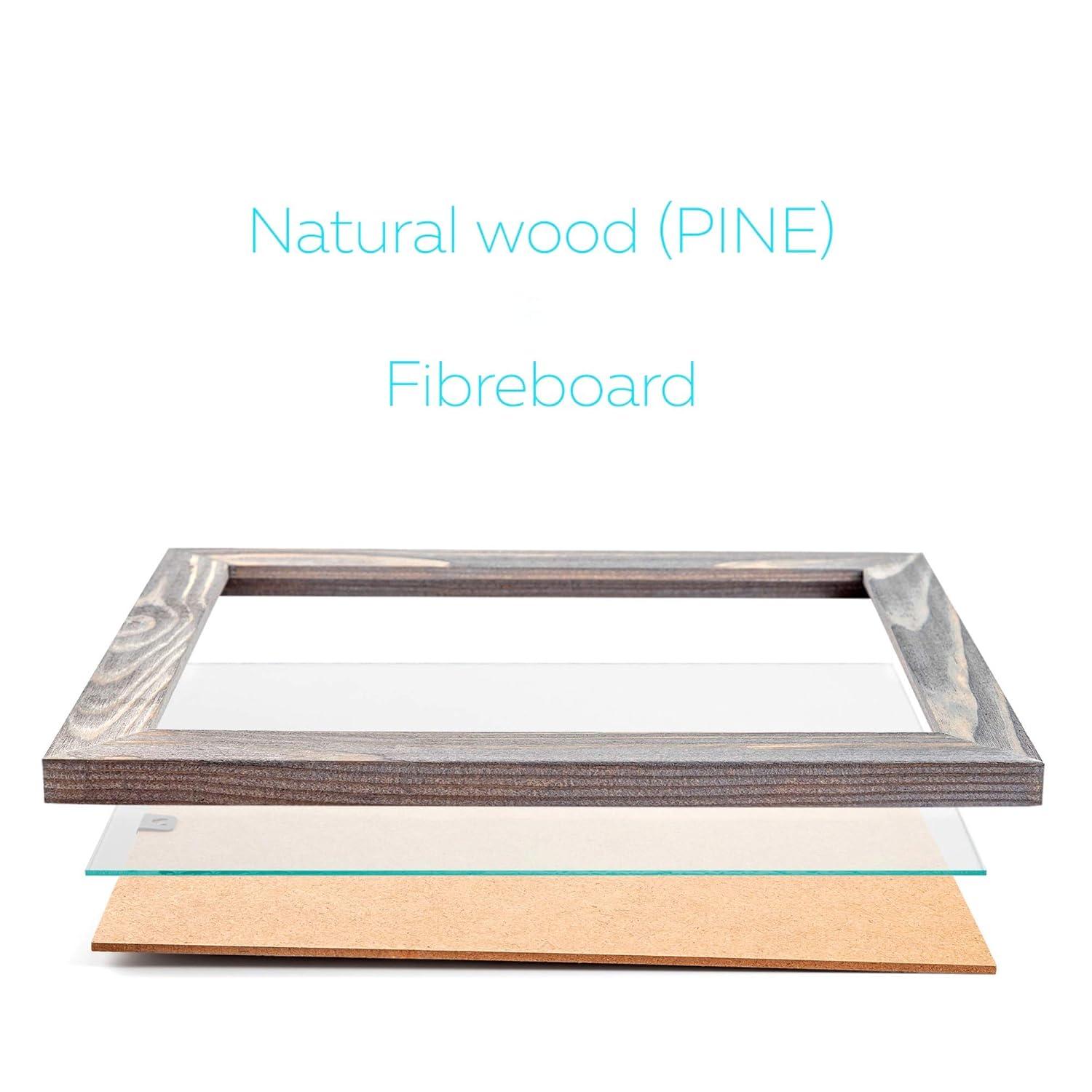 Rustic Grey Wood Poster Frame with Natural Finish