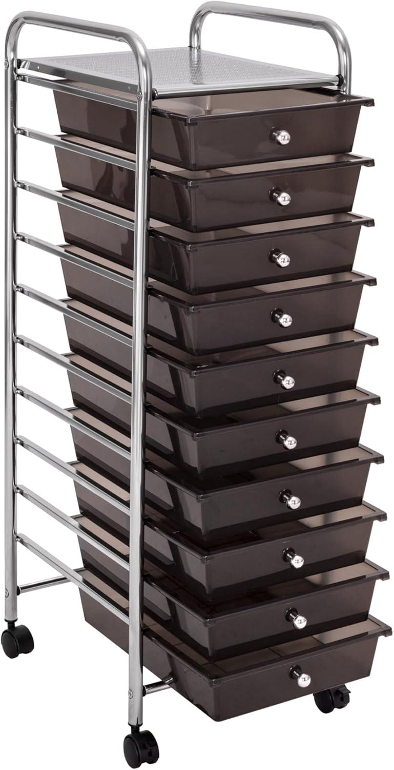 10-Drawer Organizer Cart, Black by Seville Classics