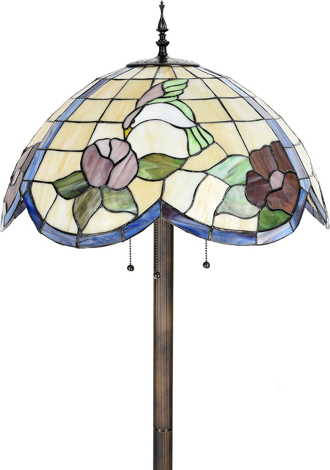 Fine Art Lighting Tiffany Style Hummingbird Floral 63" Floor Lamp