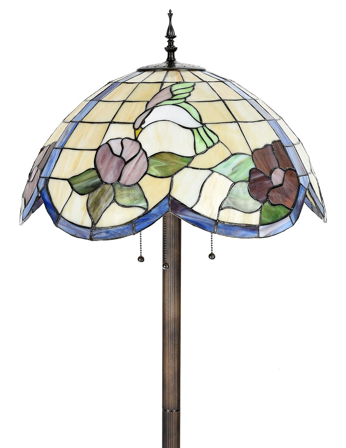 Fine Art Lighting Tiffany Style Hummingbird Floral 63" Floor Lamp