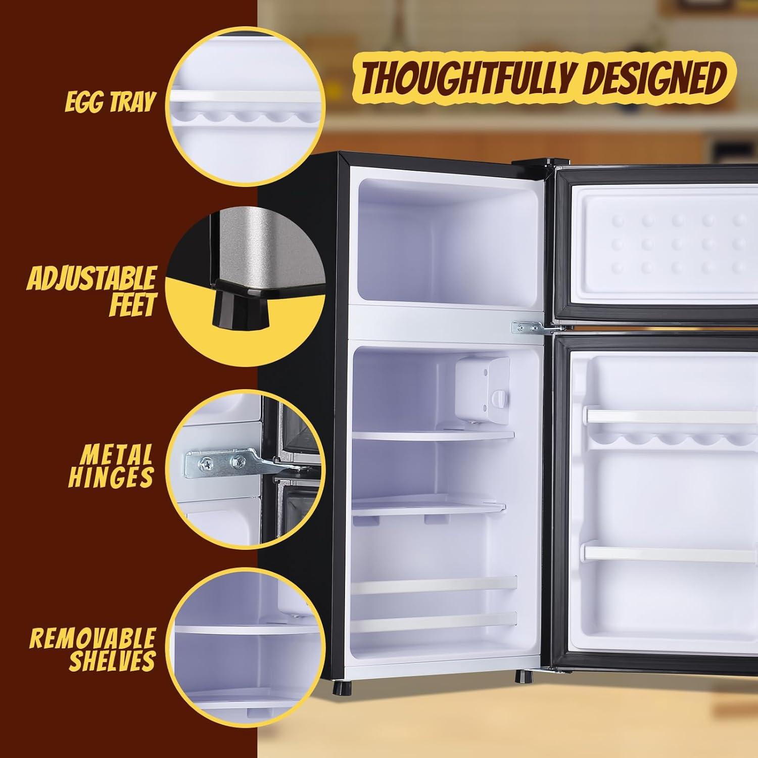 DEMULLER Arcticfresh Storage Suite 2.4 Cubic Feet Freestanding Mini Fridge with Freezer