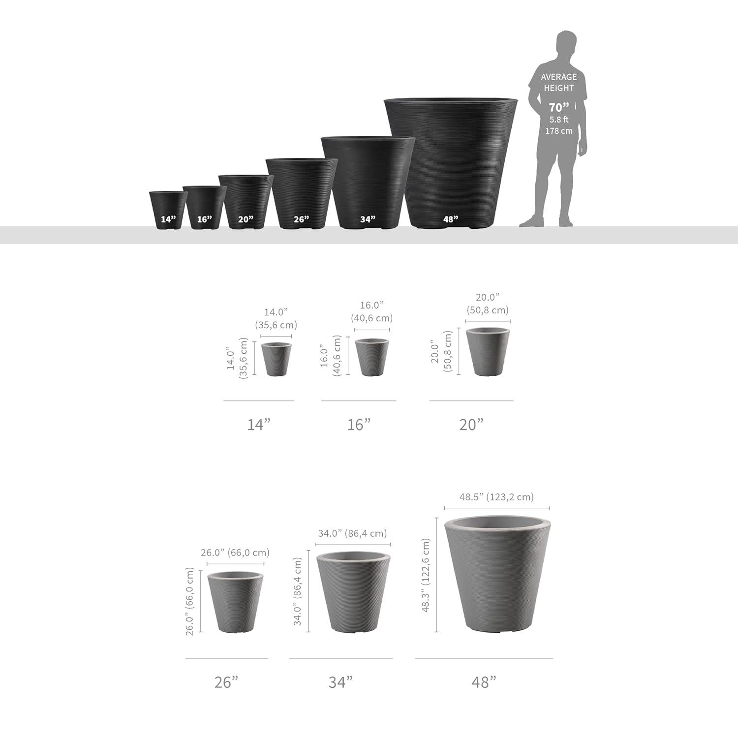 Madison Indoor/Outdoor Modern Round Planter