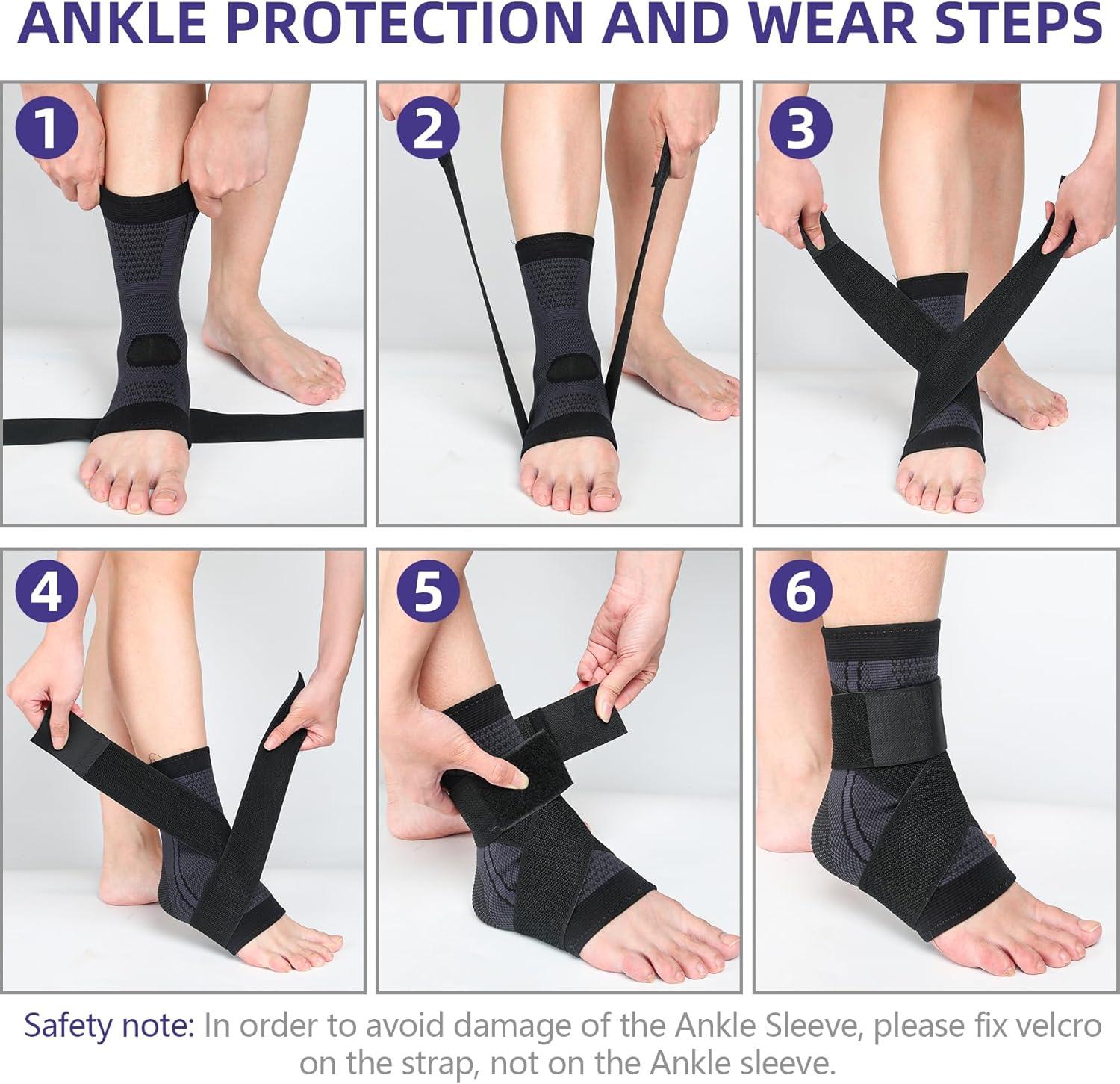 Heldig Ankle Braces, Adjustable Compression Ankle Support Men & Women, Strong Ankle Brace Sports Protection, Stabilize Ligaments-Eases Swelling and Sprained Ankle, One Size Fits allB
