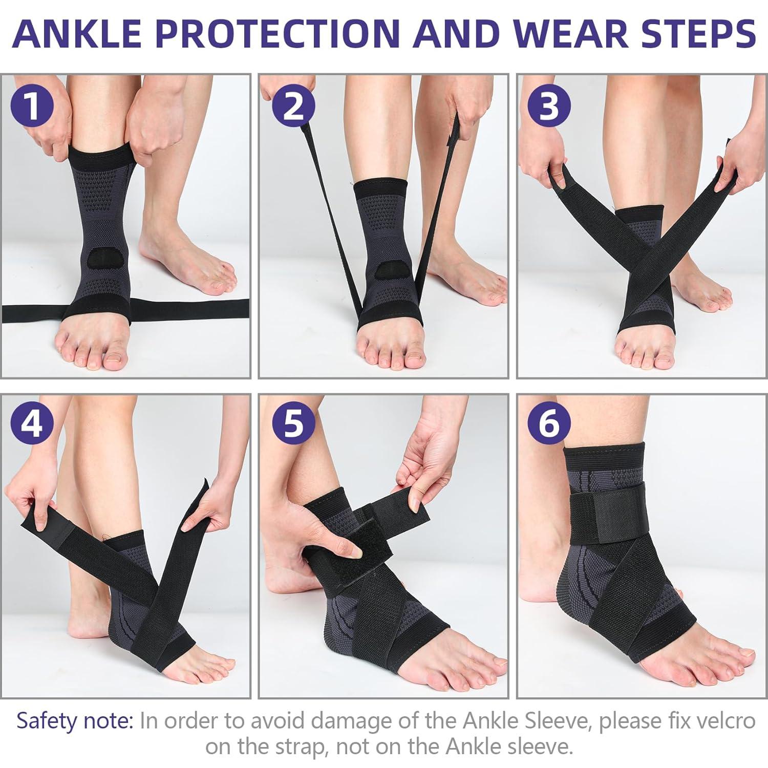 Heldig Ankle Braces, Adjustable Compression Ankle Support Men & Women, Strong Ankle Brace Sports Protection, Stabilize Ligaments-Eases Swelling and Sprained Ankle, One Size Fits allB