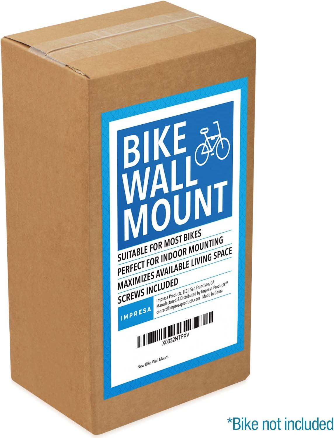 Impresa Bike Wall Mount for Stylish Modern Storage - Heavy-Duty Bike Rack for Vertical or Horizontal Hanging
