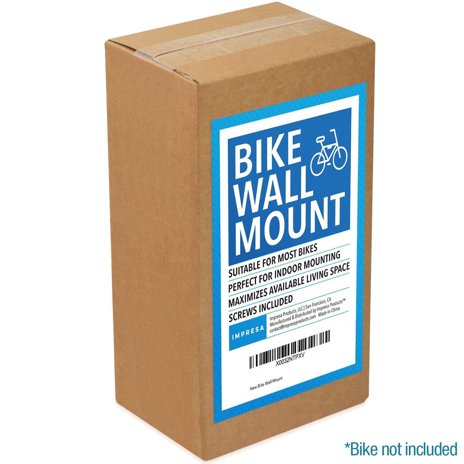 Impresa Bike Wall Mount for Stylish Modern Storage - Heavy-Duty Bike Rack for Vertical or Horizontal Hanging