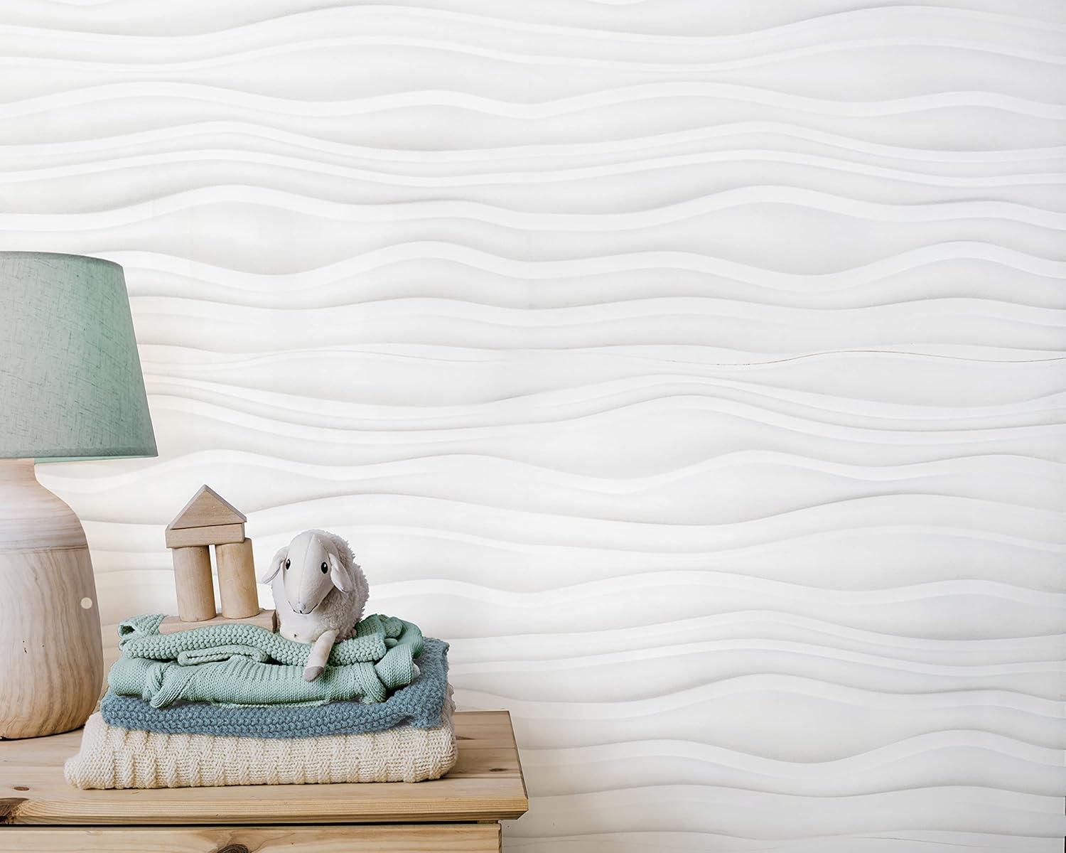 Dunes 24" x 24" Vinyl Wall Paneling in White