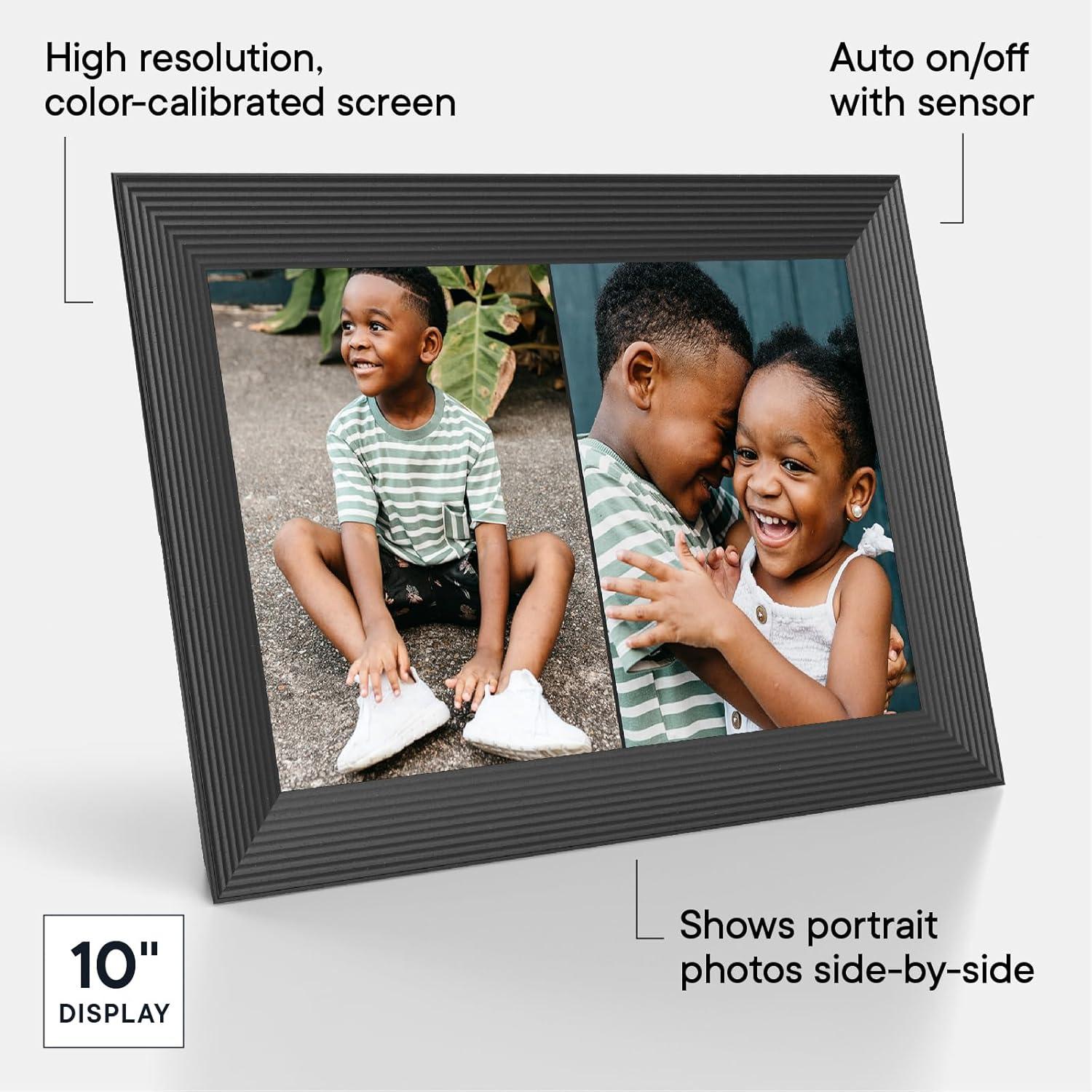 Carver by Aura Frames 10.1" HD Wi-Fi Digital Picture Frame with Free Unlimited Storage - Gravel