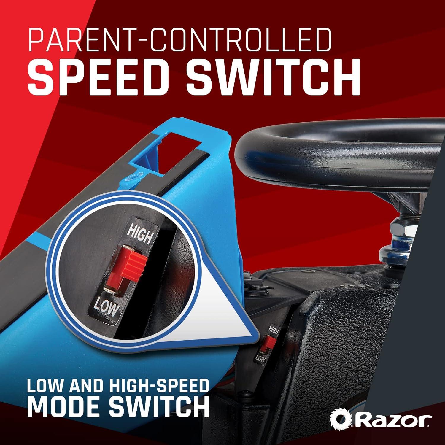 Crazy Cart Shift by Razor, Electric Drifting Go Kart for Child Ages 6+, 12V Powered Ride-on, Unisex