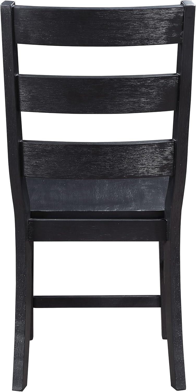 Coaster Newport Wood Ladder Back Dining Side Chair in Black