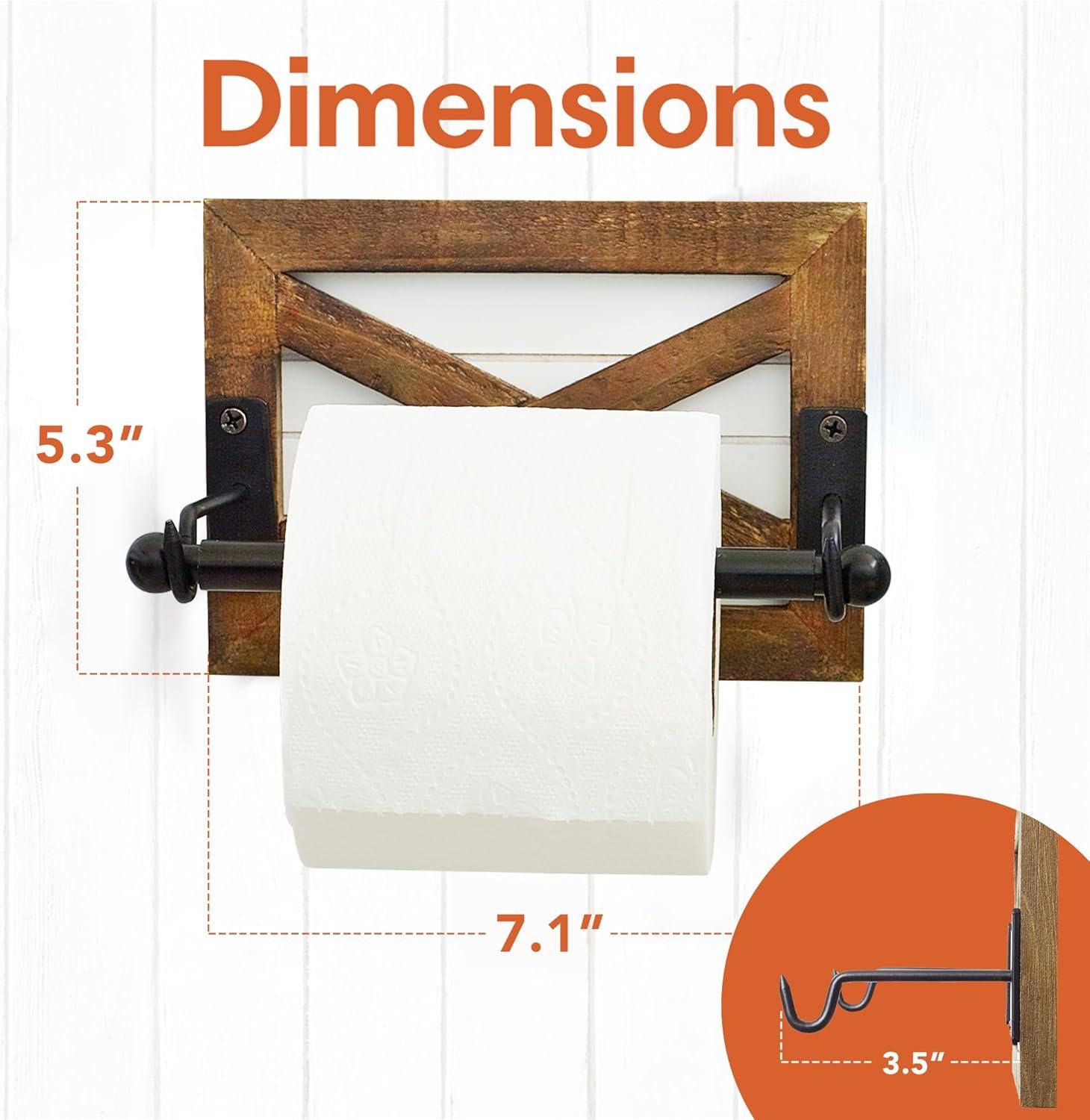 Wall Mount Farmhouse Toilet Paper Holder - Shiplap Accent