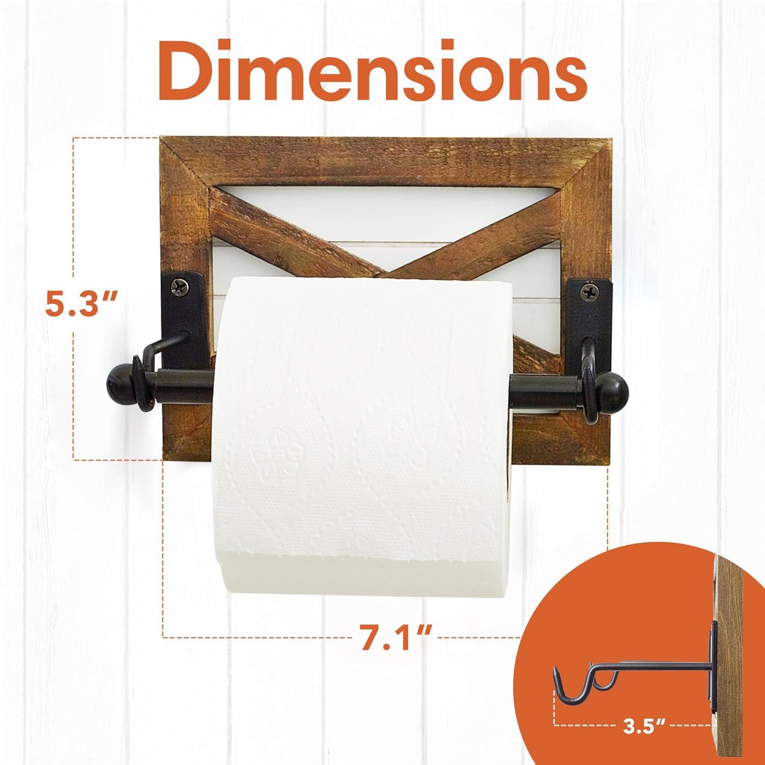 Wall Mount Farmhouse Toilet Paper Holder - Shiplap Accent
