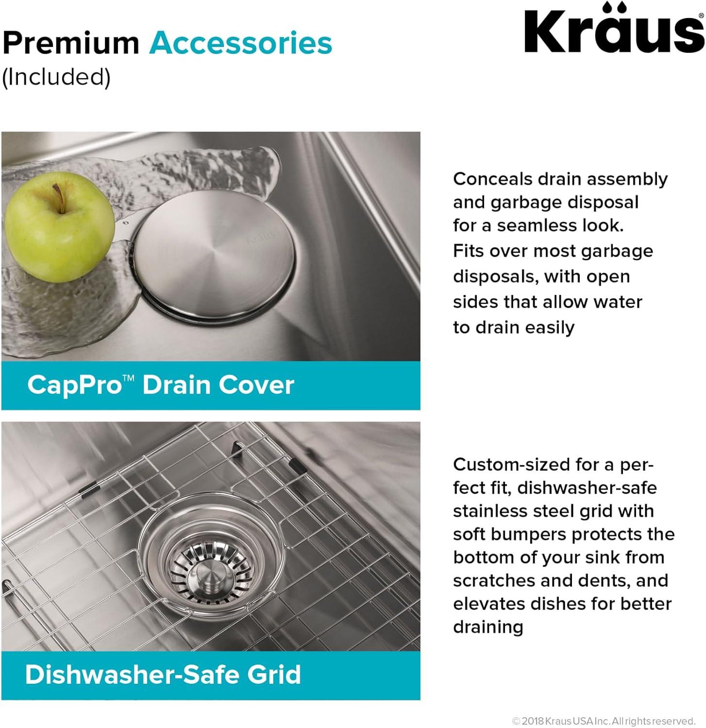 KRAUS Standart Pro Undermount 16 Gauge Stainless Steel Kitchen Sink