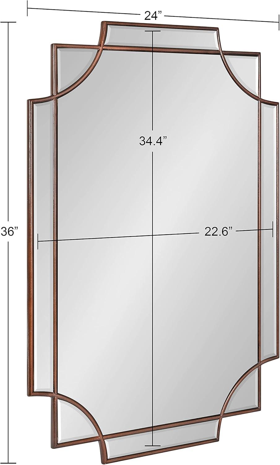 16" x 42" Minuette Decorative Framed Wall Mirror Bronze - Kate & Laurel All Things Decor: Modern Style, No Assembly Required, Wall Mount