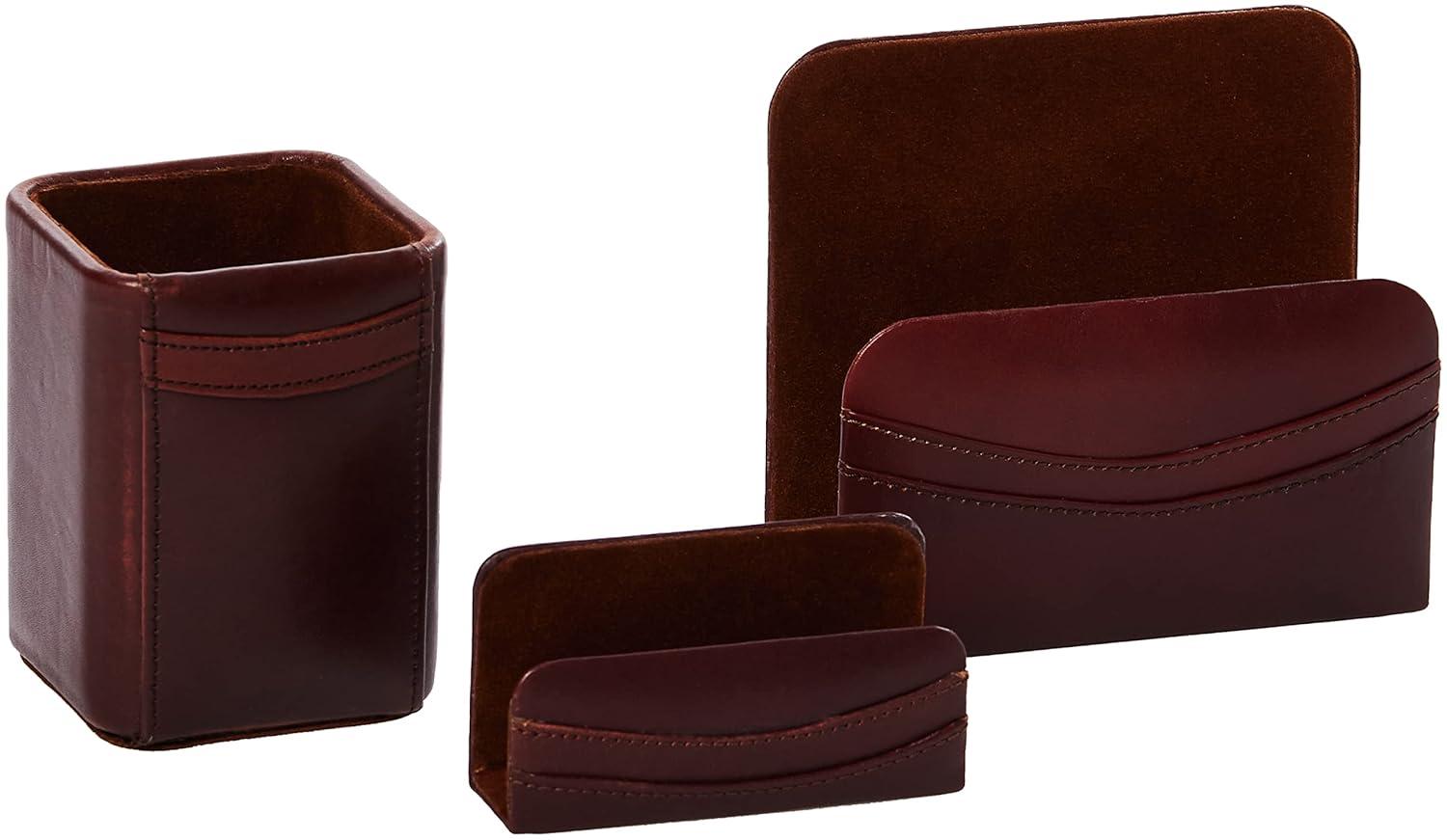 Dacasso Leather Desk Organizer Set