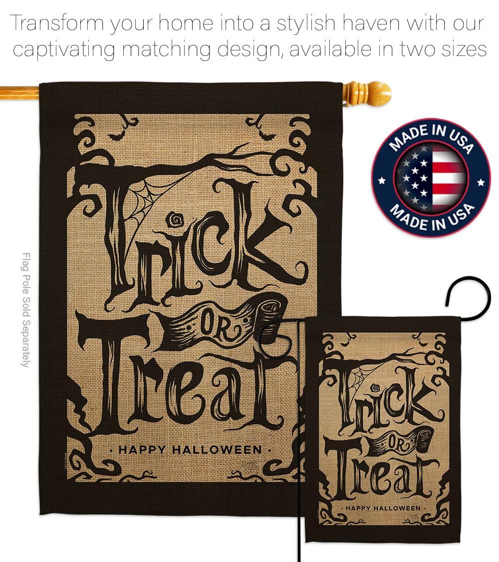 Breeze Decor H112100-BO Halloween Trick House Flag Fall 28 x 40 in. Double-Sided Decorative Vertical Flags for Decoration Banner Garden Yard Gift