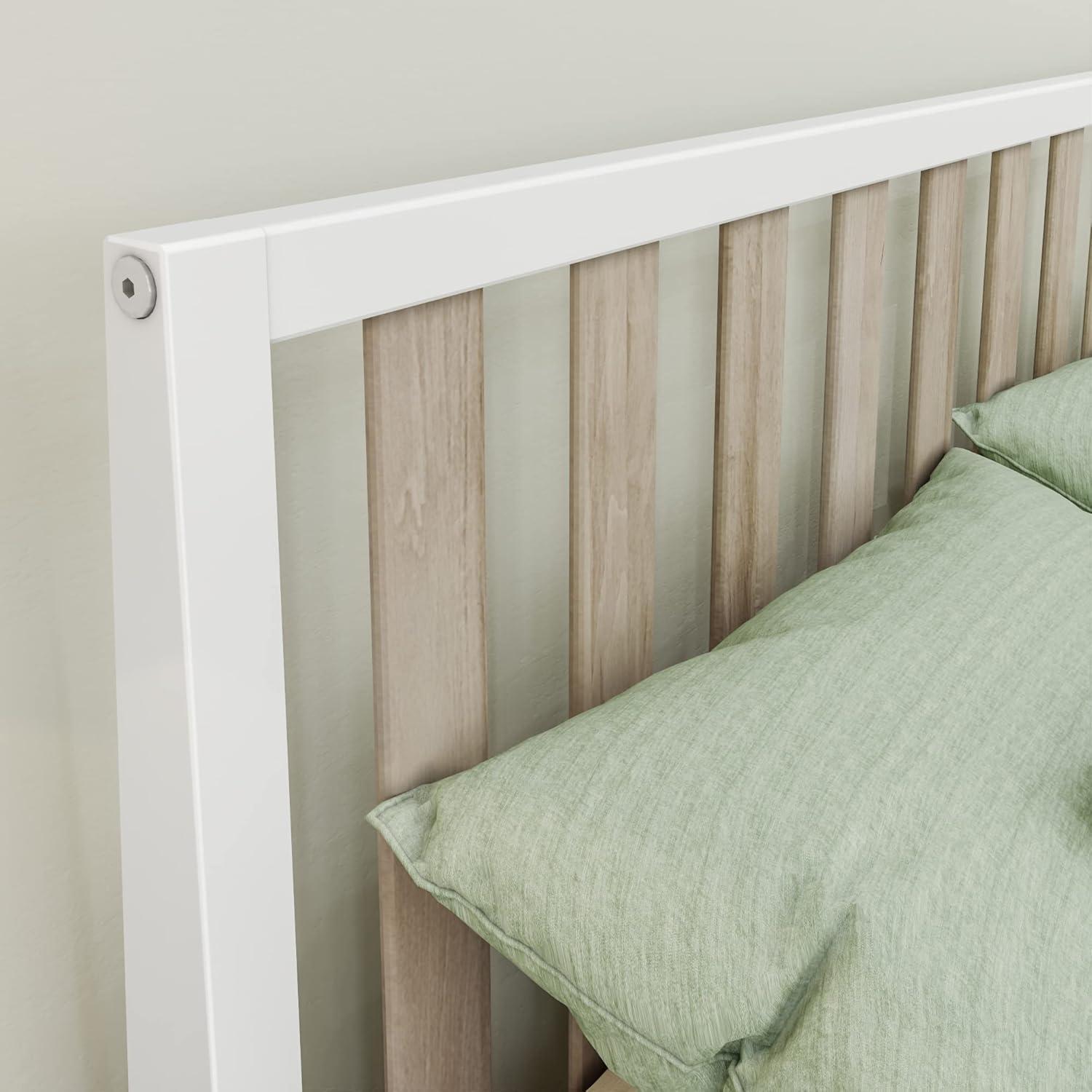 Max & Lily Scandinavian Full-Size Bed with Slatted Headboard