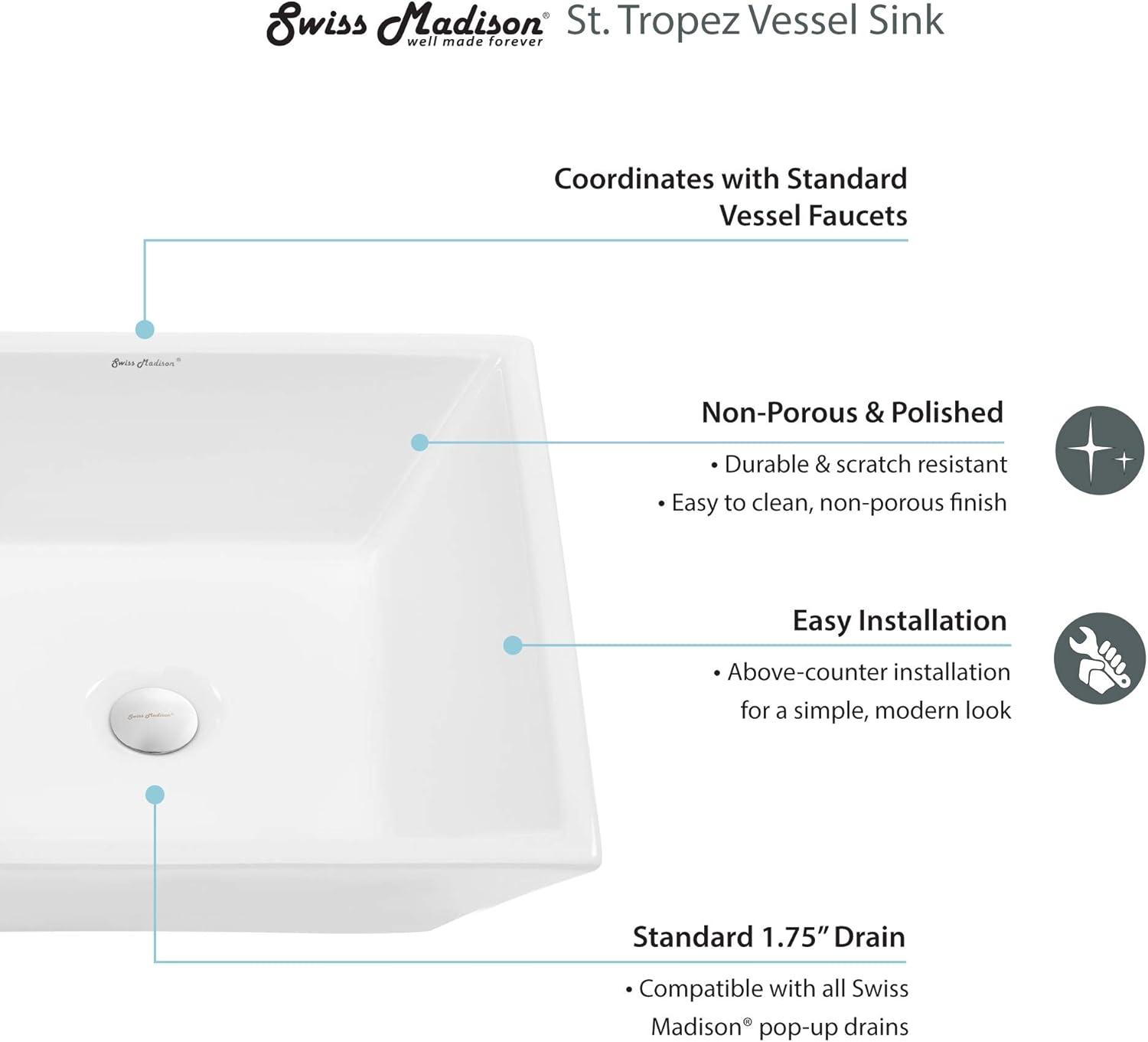 St. Tropez Square Ceramic Vessel Sink