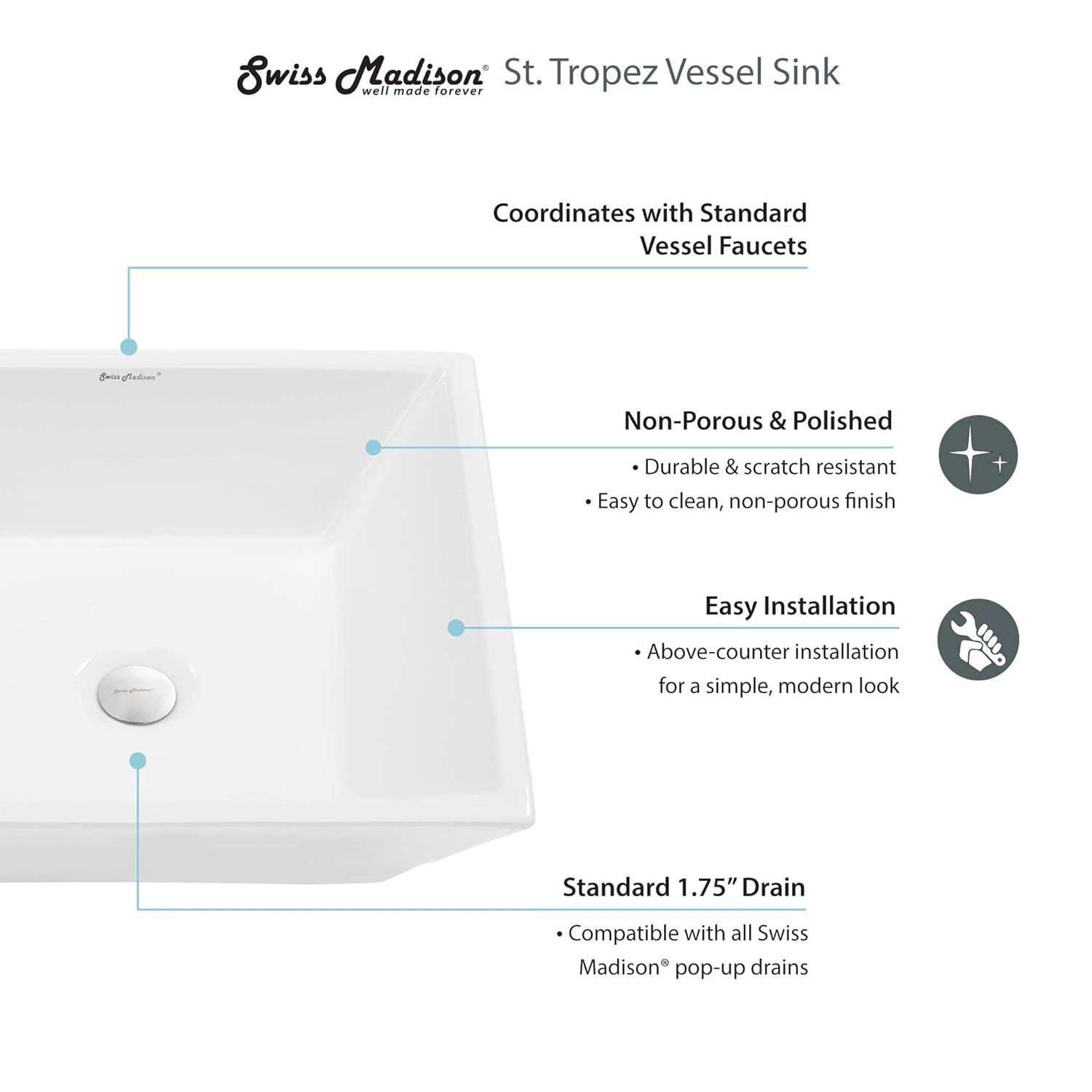 St. Tropez Square Ceramic Vessel Sink