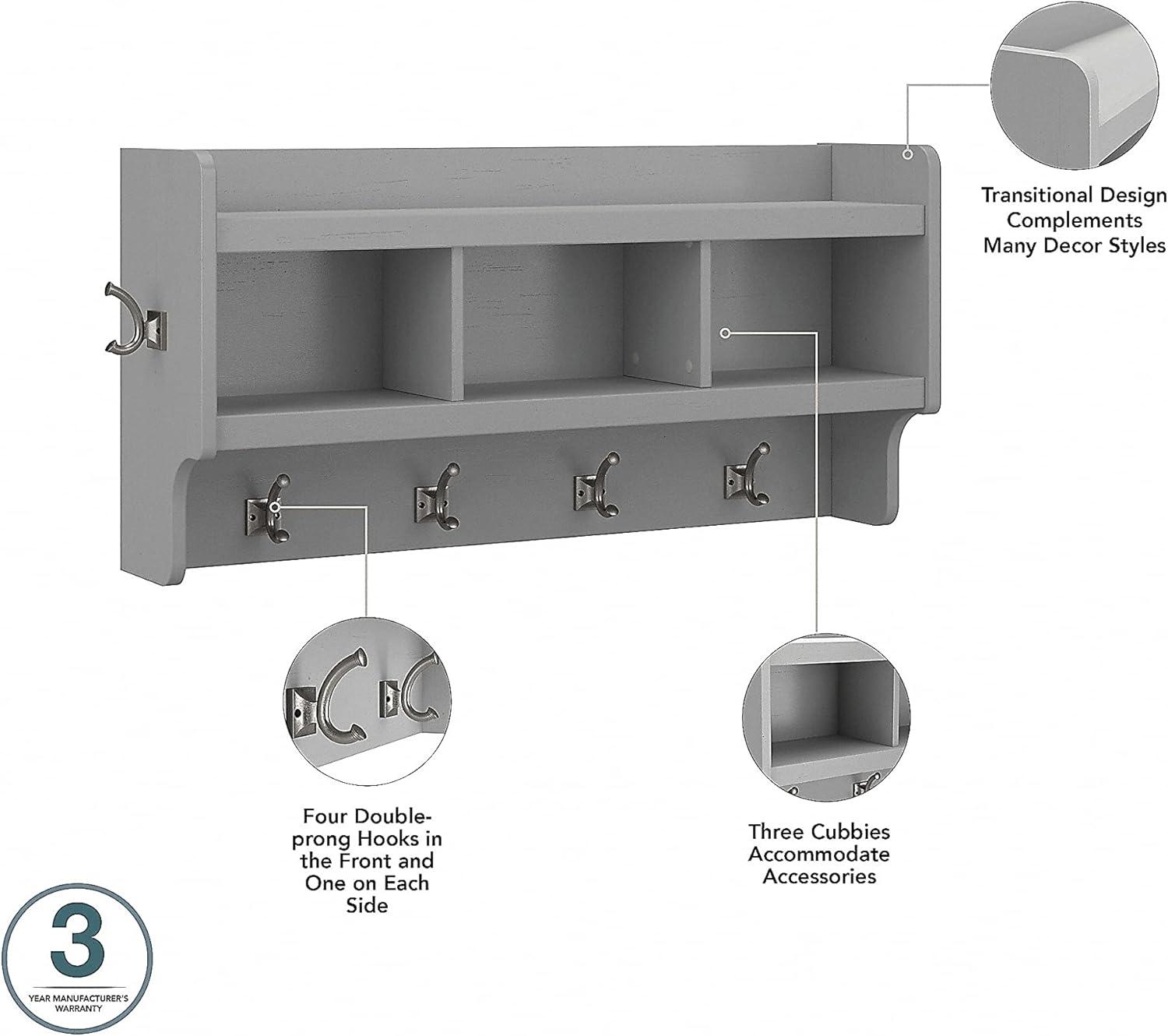 Woodland Full Entryway Storage Set with Doors in Cape Cod Gray - Engineered Wood