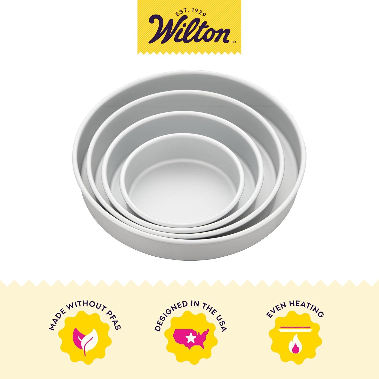 Wilton 4-Piece Round Aluminum Cake Pan Set