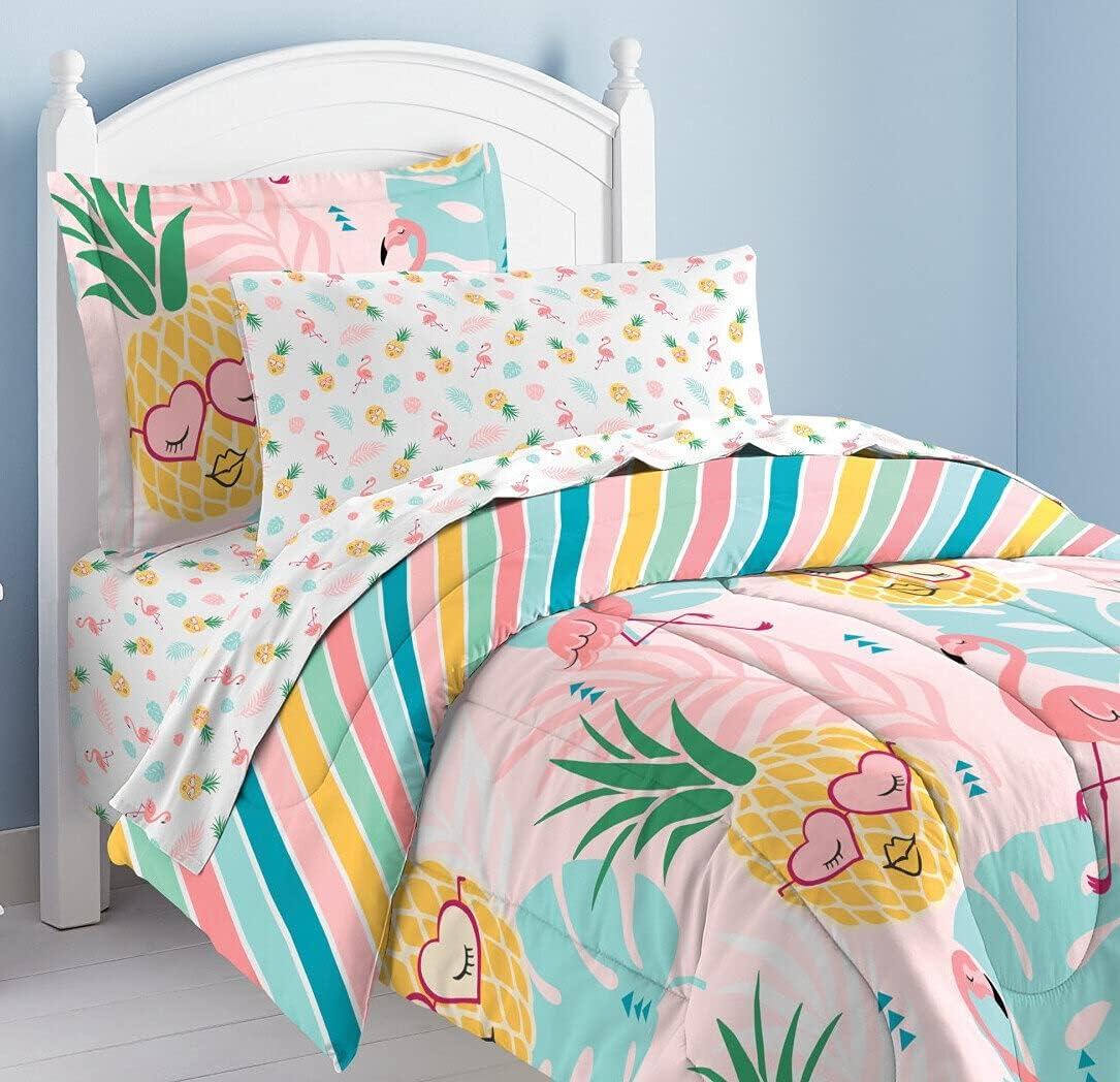 Dream Factory Pineapple Full Comforter Set Pink