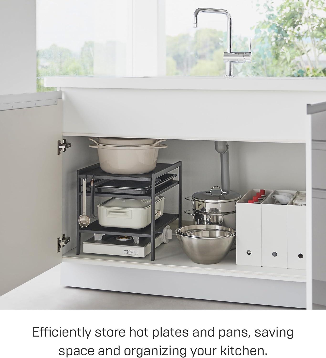 Yamazaki Home Yamazaki Home Three-Tier Cabinet Storage Rack, Steel, Adjustable