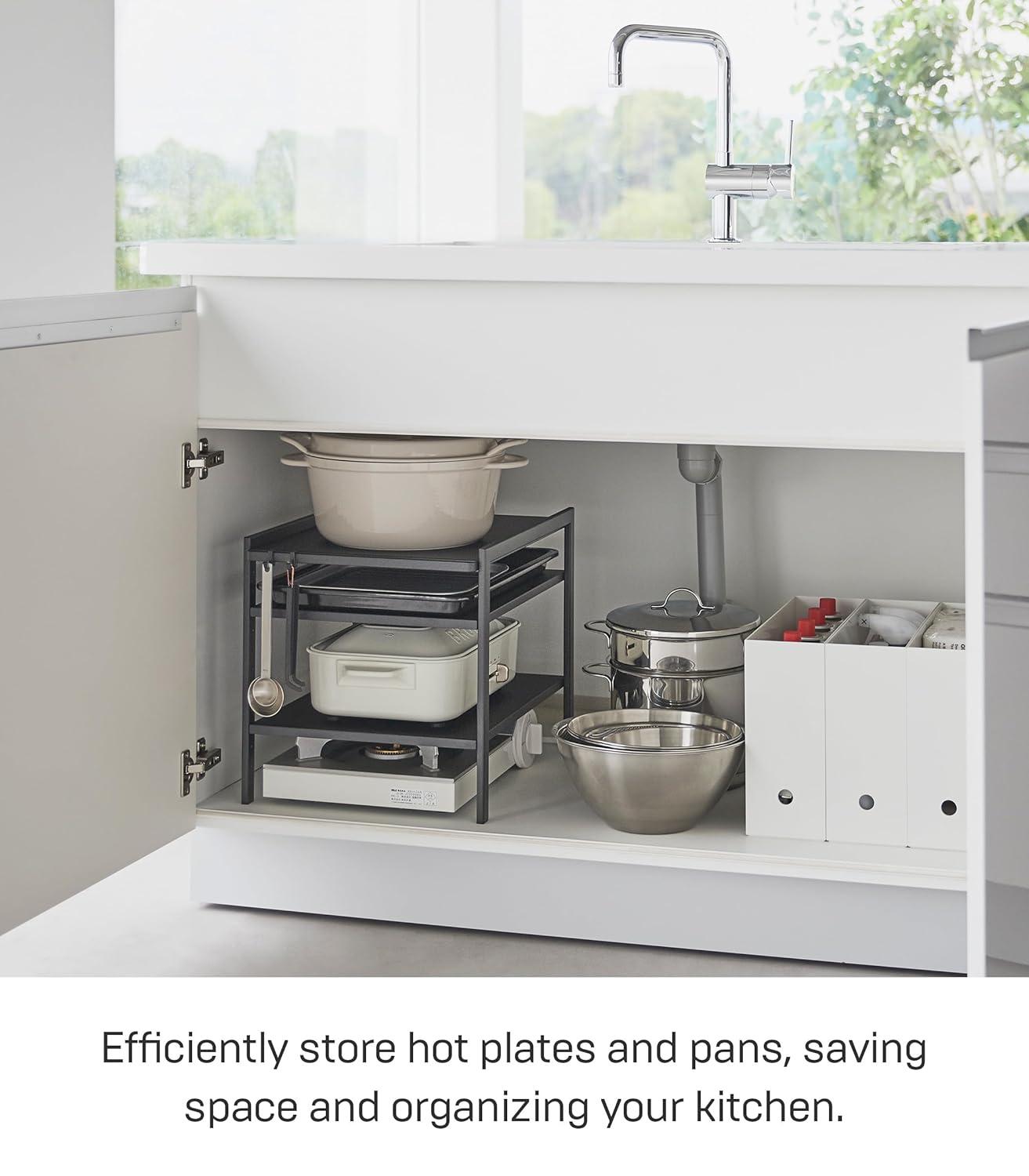 Yamazaki Home Yamazaki Home Three-Tier Cabinet Storage Rack, Steel, Adjustable
