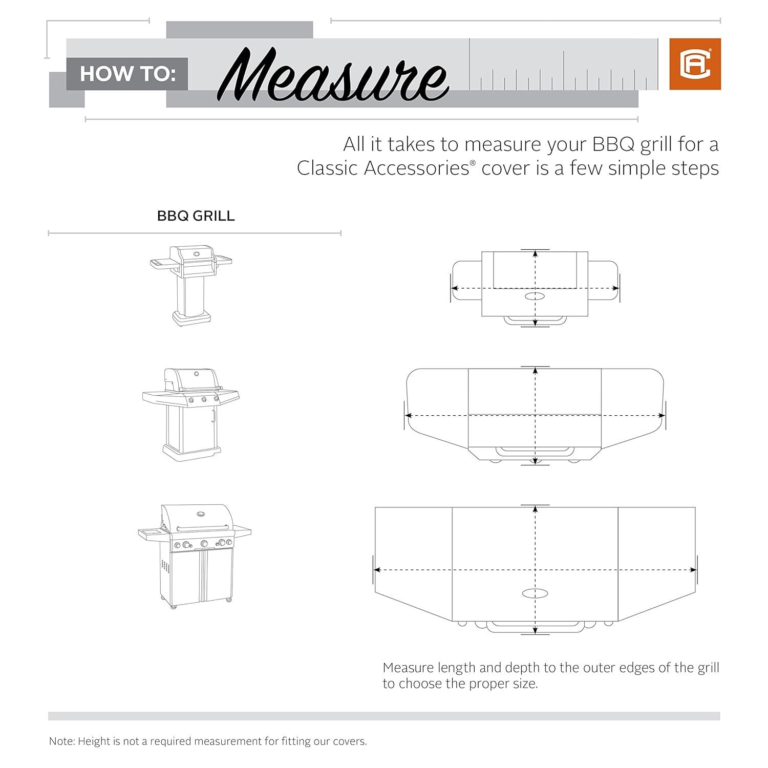 Classic Accessories Water-Resistant 70 Inch BBQ Grill Cover, Grill Cover, Grill Cover for Outdoor Grill, BBQ Cover