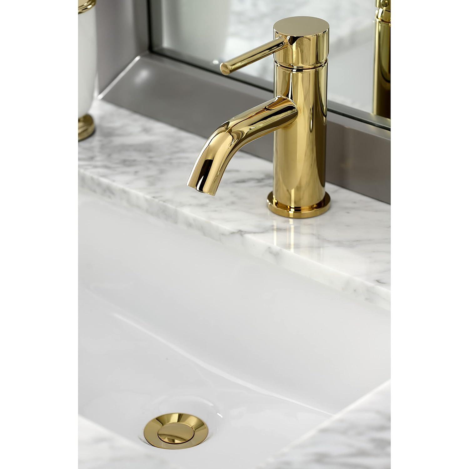 Kingston Brass Concord Single-Handle 1-Hole Deck Mount Bathroom Faucet with Push Pop-Up
