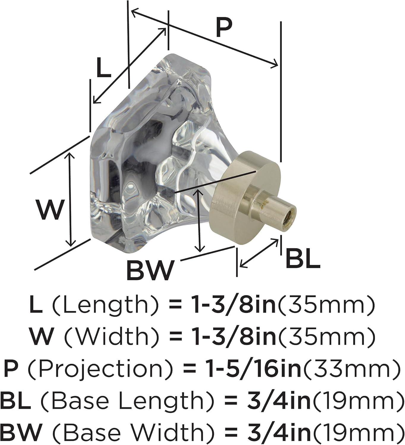 Glacio 1 3/8" Length Square Knob