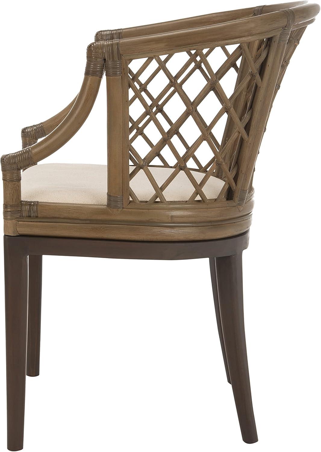 Carlotta Arm Chair - SEA4013 - Greige/White - Safavieh