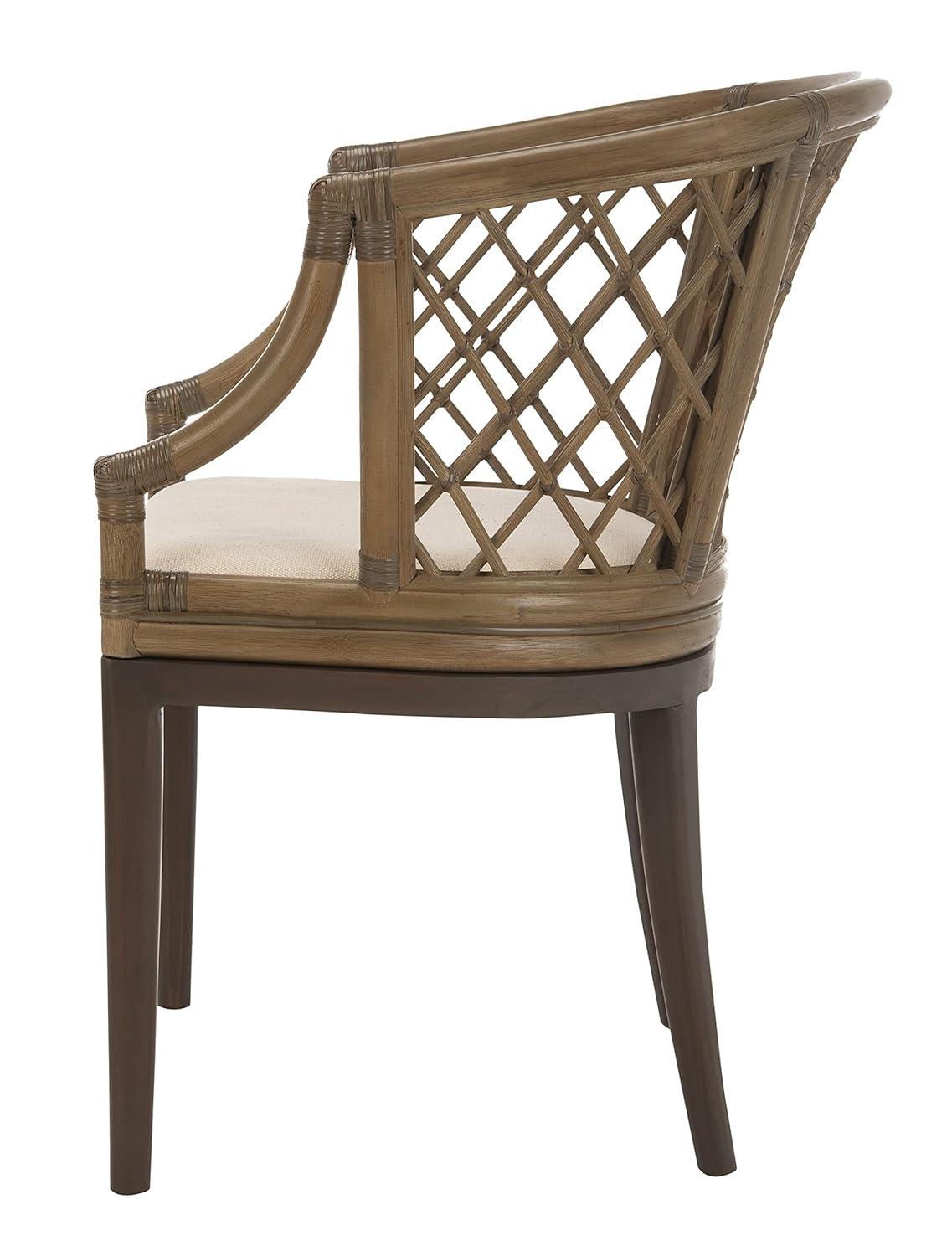 Carlotta Arm Chair - SEA4013 - Greige/White - Safavieh