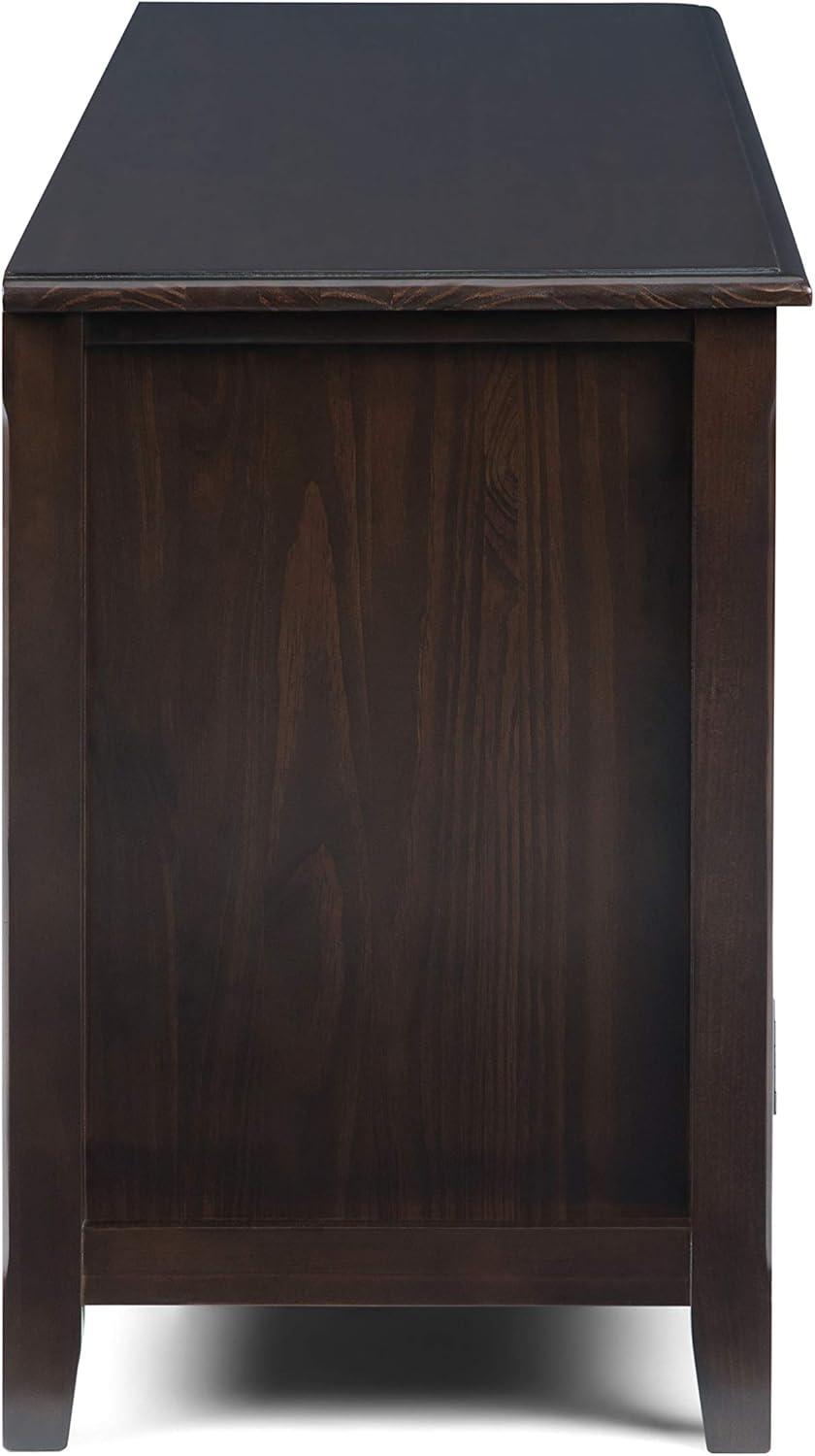 Burlington Solid Mahogany Brown 72" Transitional TV Media Stand