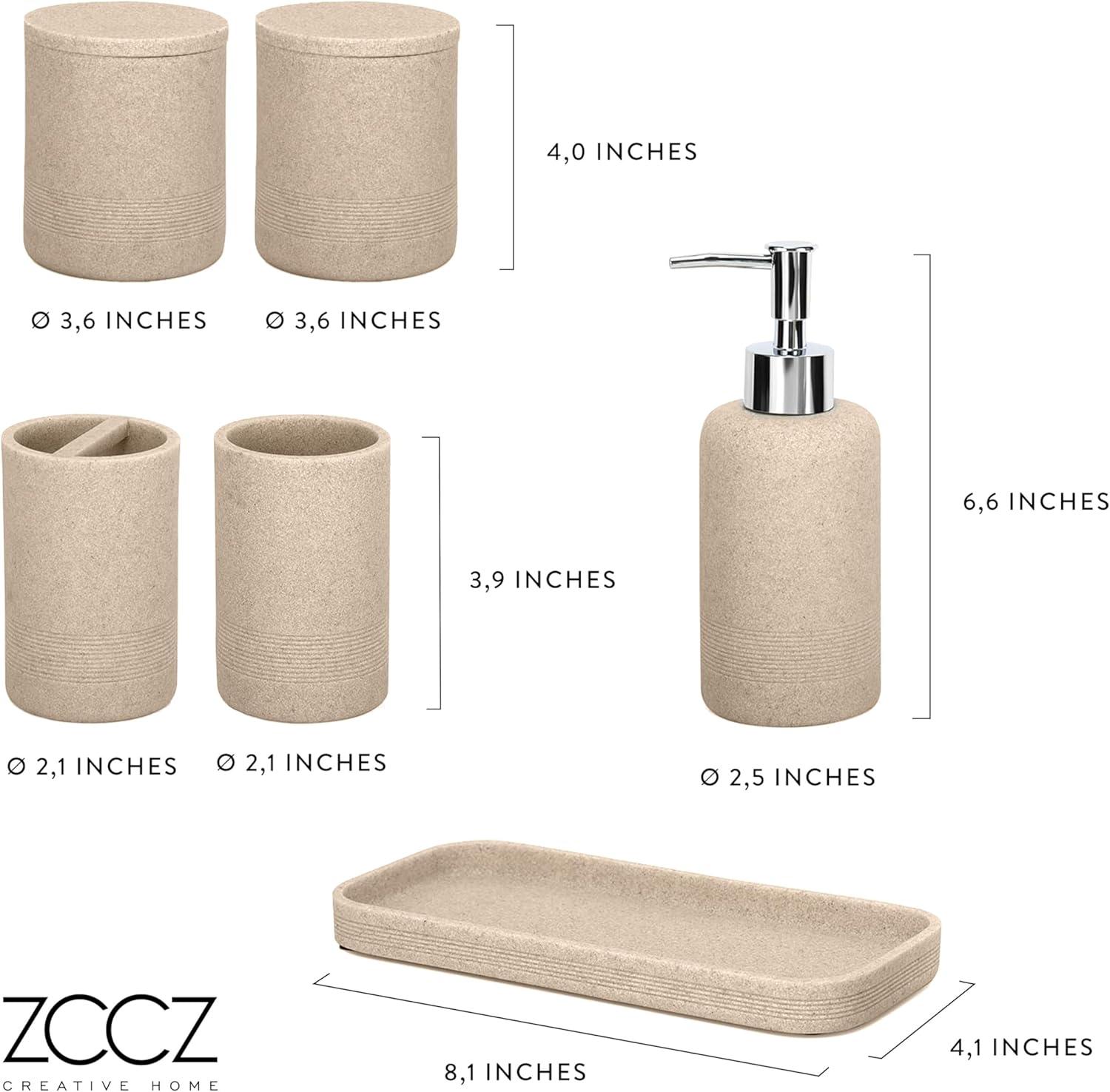 Bathroom Accessories Set 6 Pcs, Countertop Vanity Organizer Bathroom Accessory Set