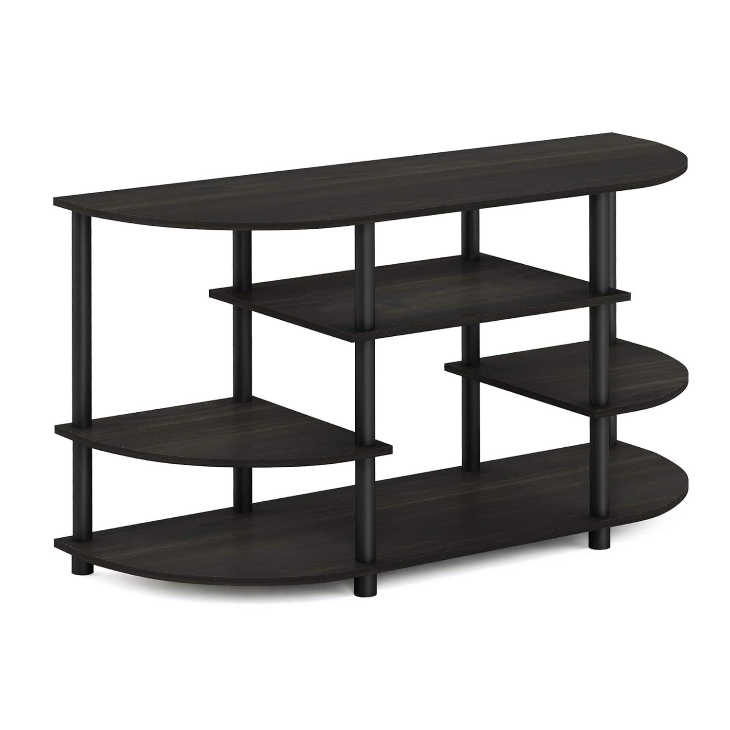 Furinno Simple Design TV Stand for TVs up to 44" Console Table Media Entertainment Center Bookcase Shelves for Living Room,Espresso