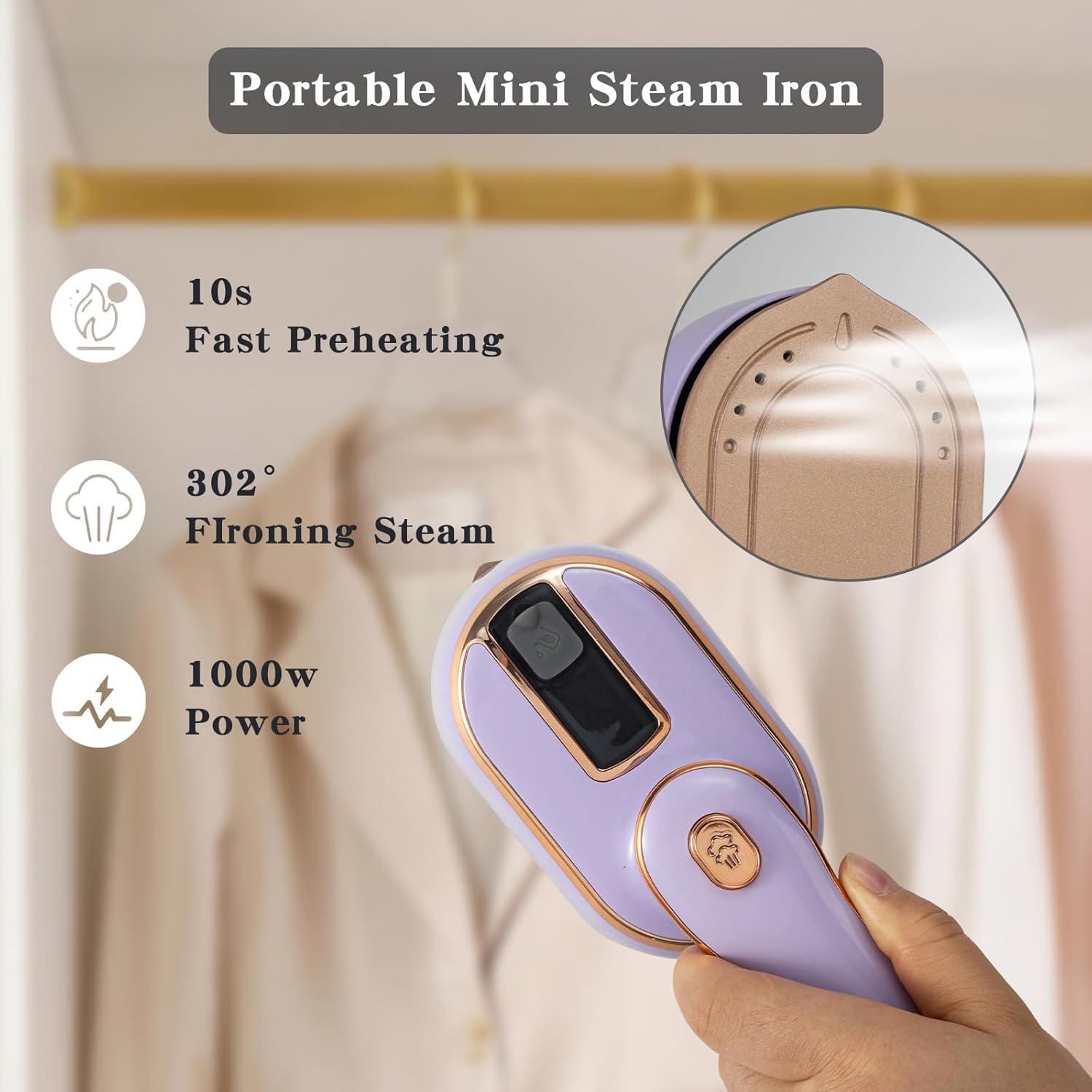 2024 New Steamer Iron For Clothes Travel Mini: Handheld Size Portable Clothing Small Garment Electric Steam Ironing Machine For Travel College Dorm Home Essentials - Light Blue