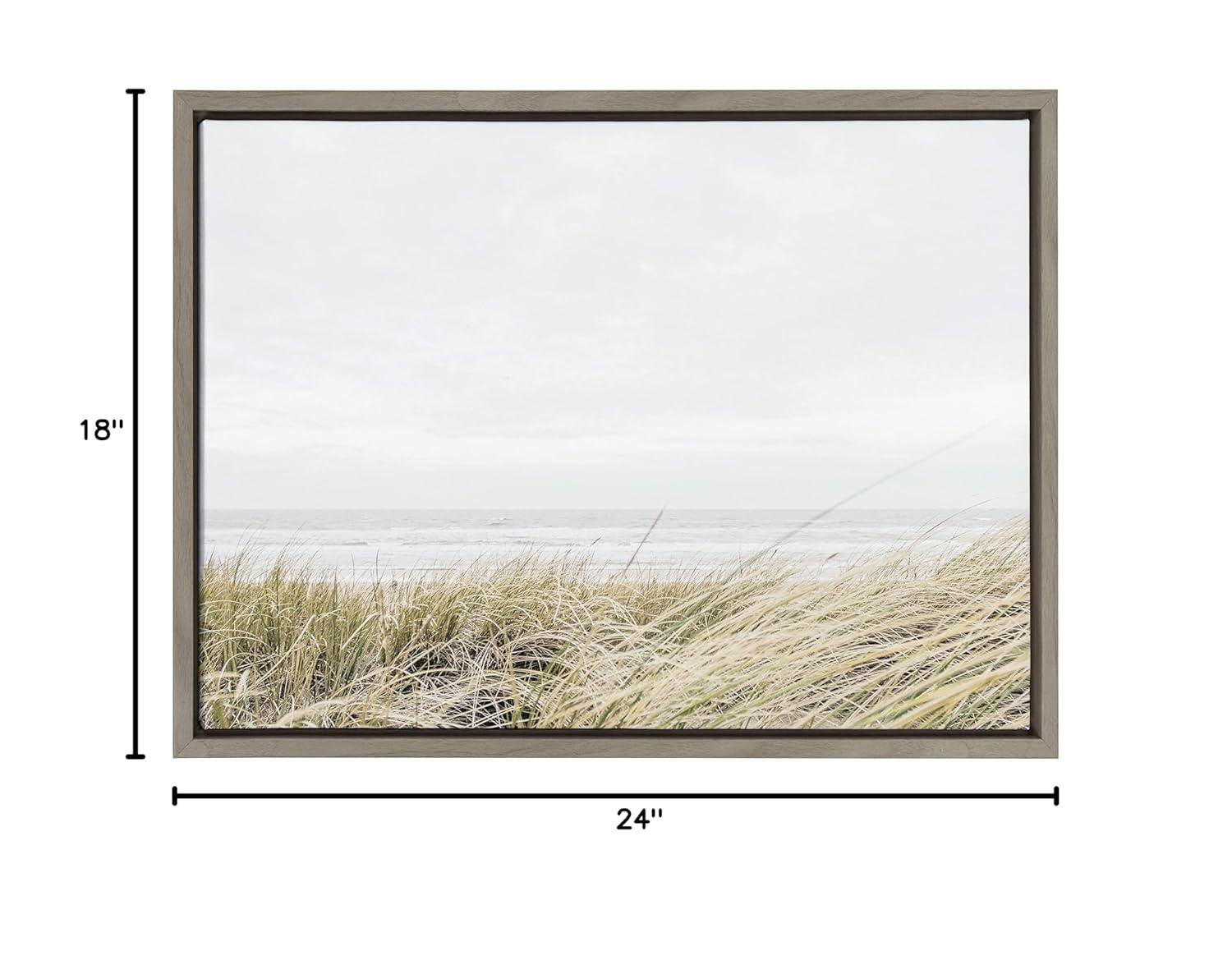 18" x 24" Sylvie East Beach Framed Canvas by Amy Peterson Art Studio Gray - Kate & Laurel All Things Decor: Coastal Style Wall Decor