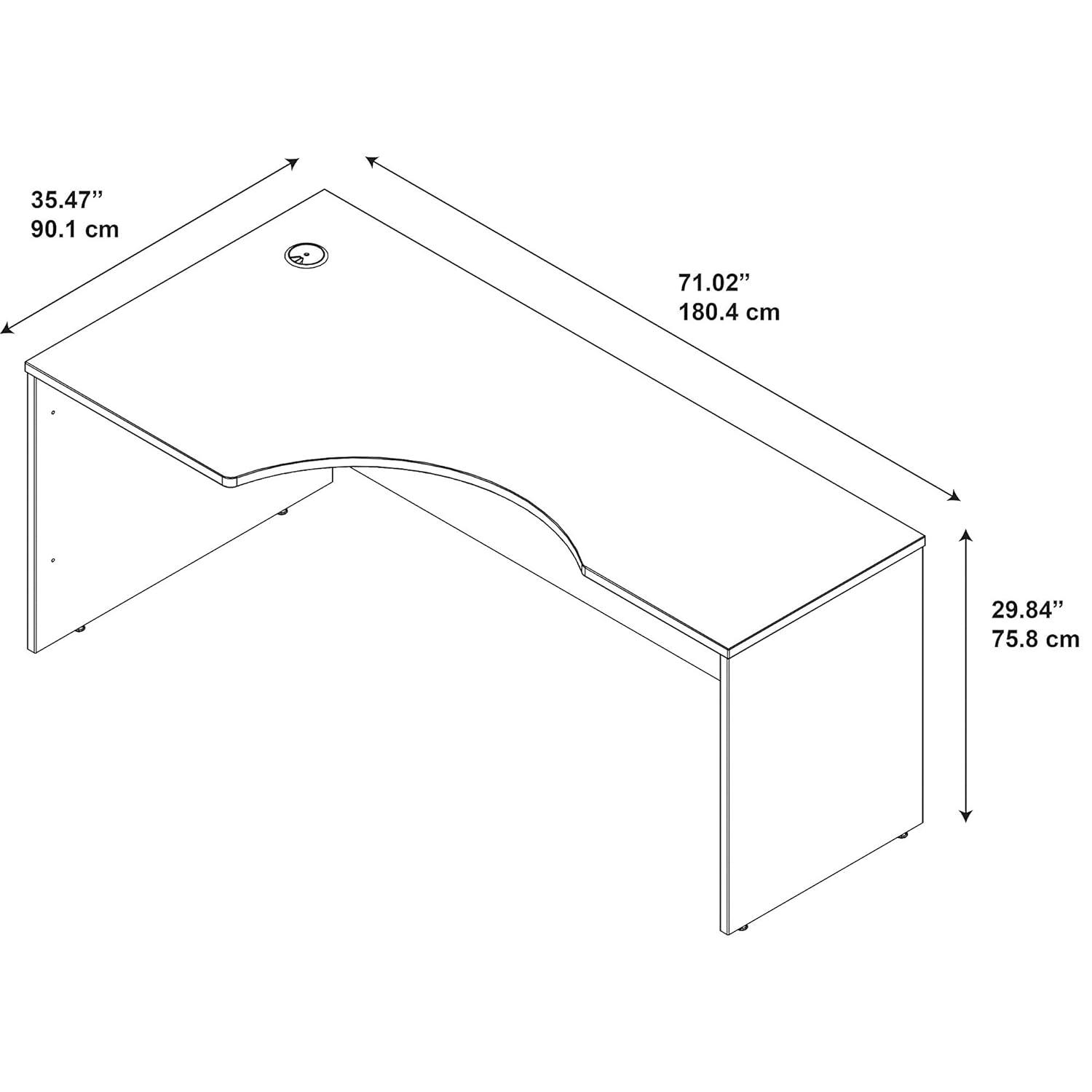 Bush Business Furniture Series C 72W Left Handed Corner Desk