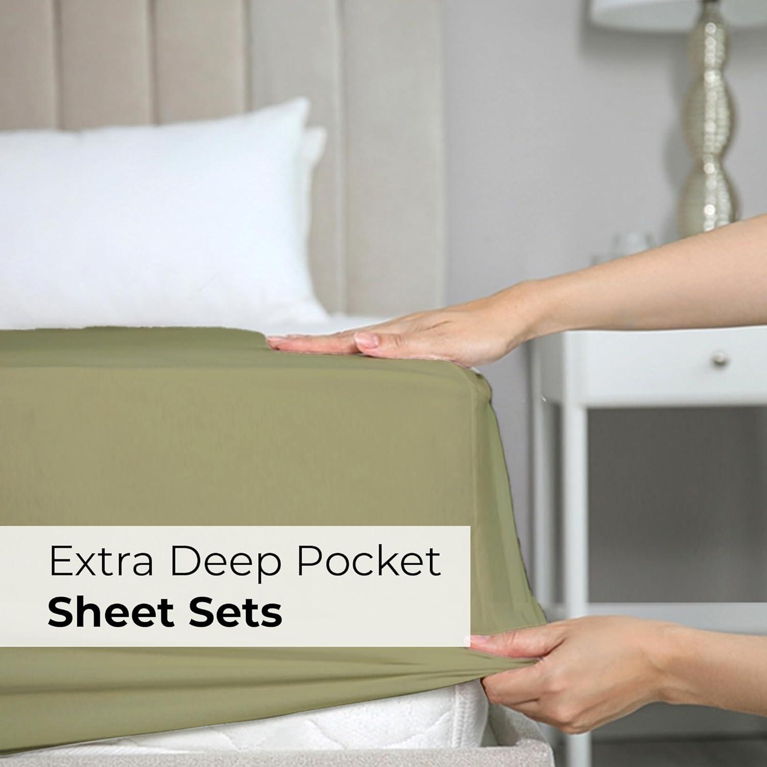 4 Piece Extra Deep Pocket Microfiber Sheet Set - CGK Linens