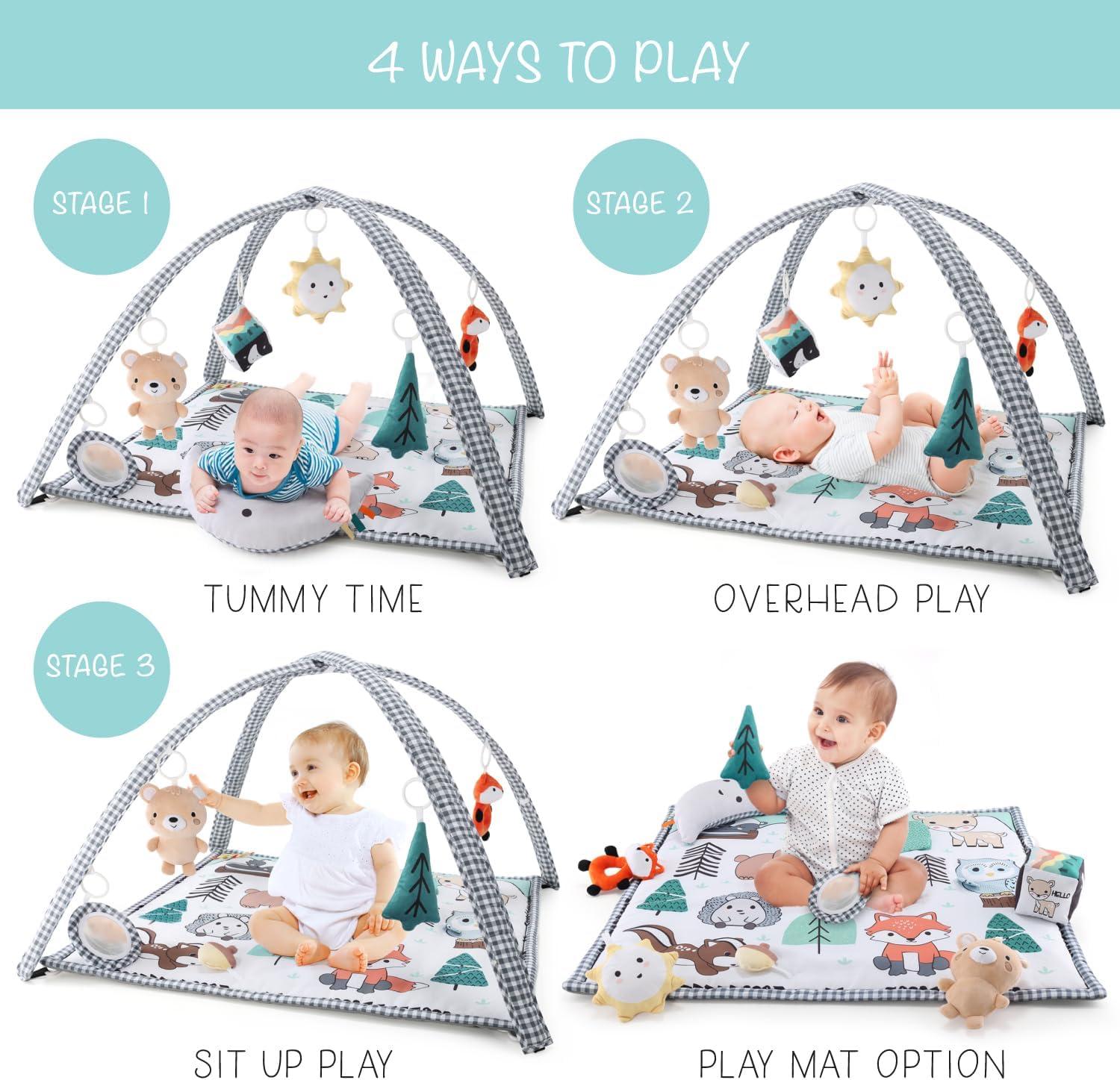 The Peanutshell Woodland 7-in-1 Activity Play Gym & Play Mat for Baby