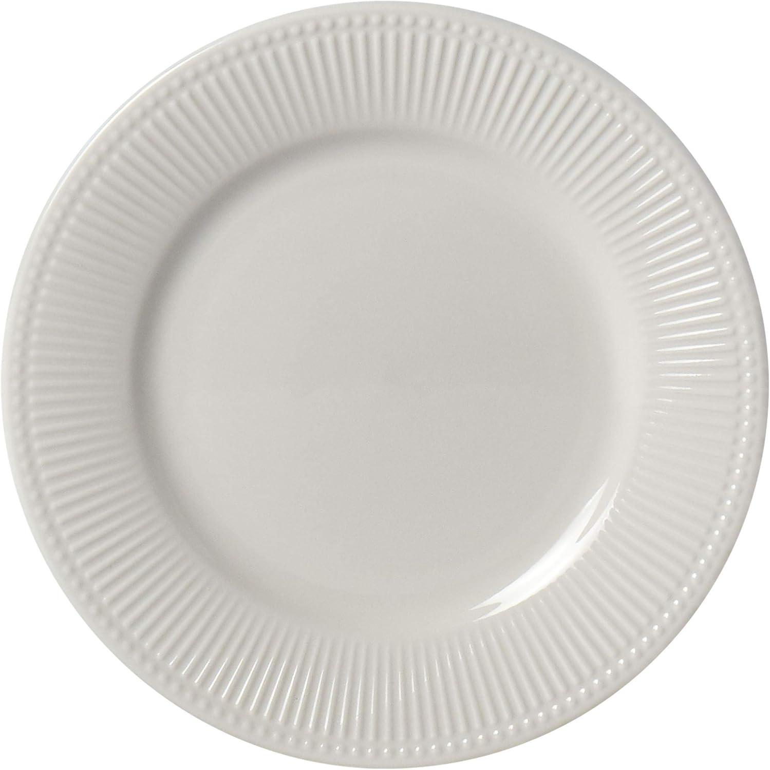 Tabletops Gallery Tabletops Gallery Fleur 16 Piece Dinnerware Set Embossed Bone White Porcelain (Dinner Plate, Salad)