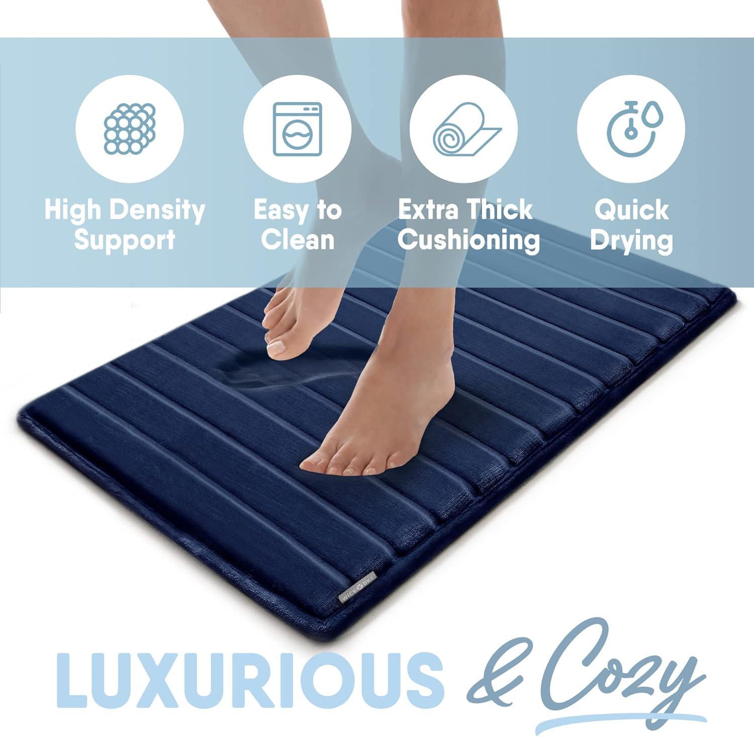 Softlux Extra Thick Modern Luxury Charcoal Infused Memory Foam Runner Bath Mat - Microdry