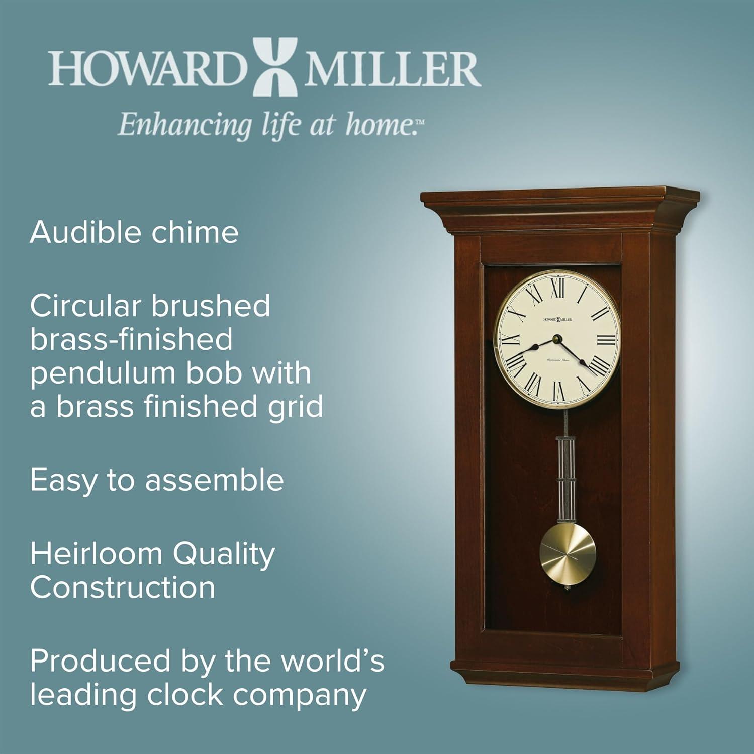 Howard Miller Continental Wall Clock 625468 Cherry Bordeaux