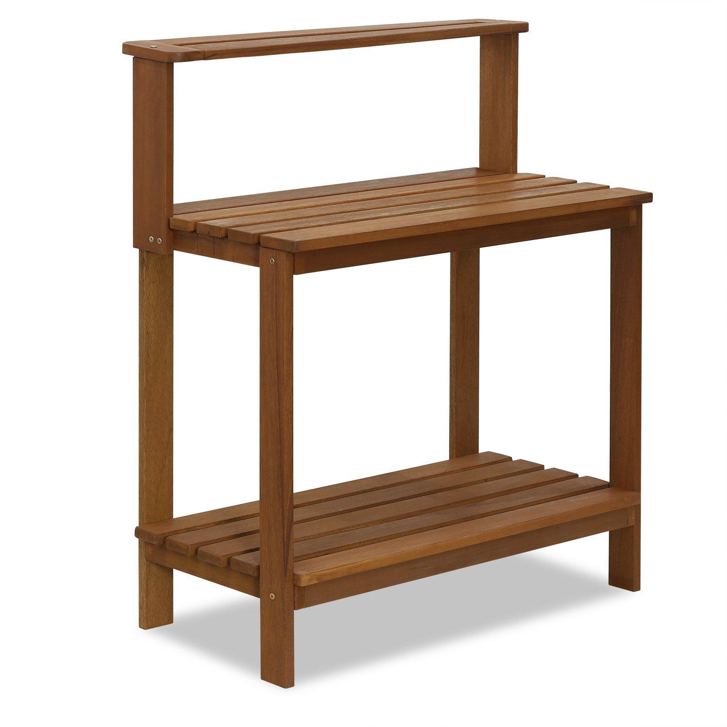 Furinno Tioman Outdoor Natural Wood Potting Bench Brown