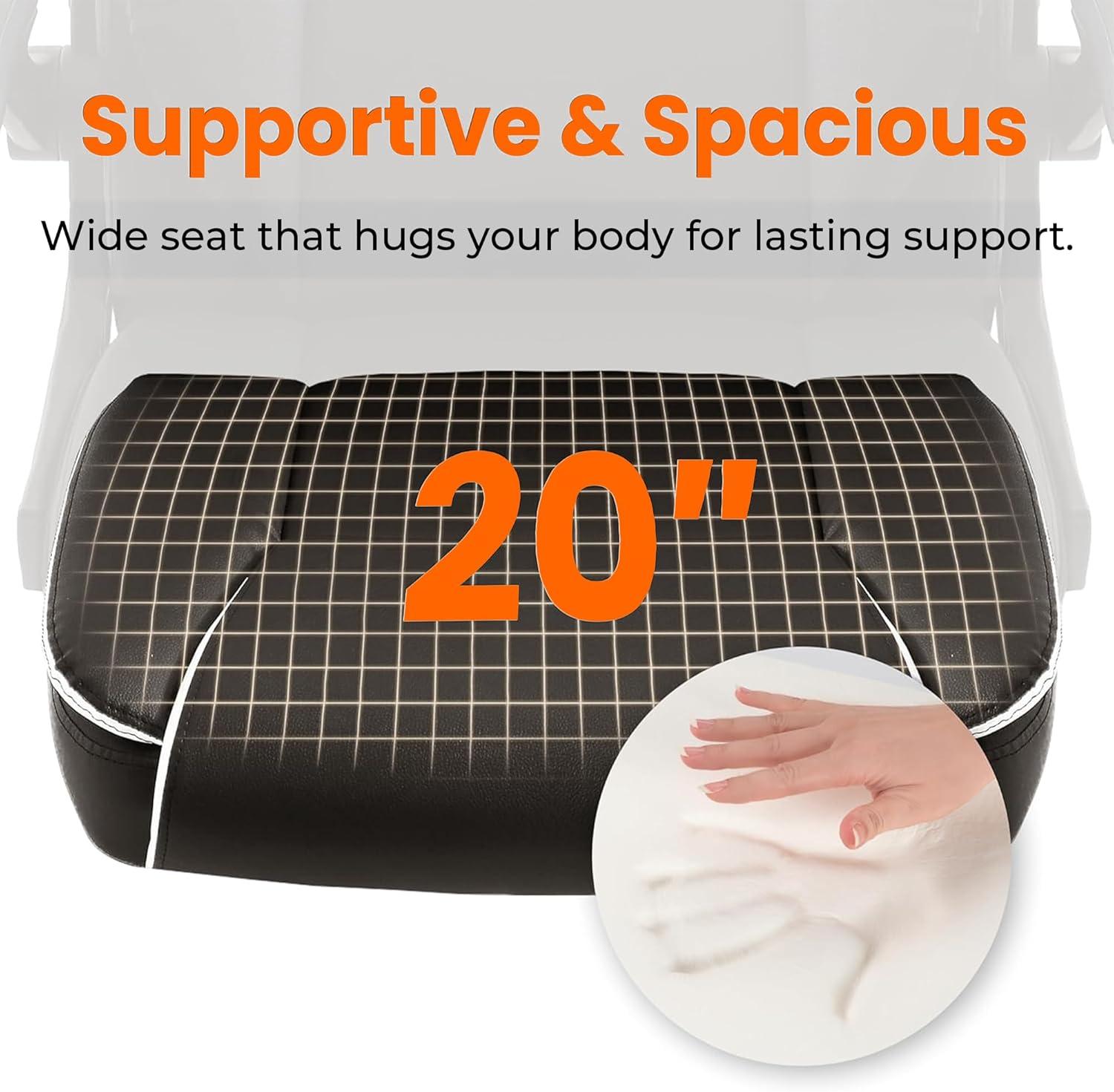 Brown PU Leather Ergonomic Office Chair with Flip-up Arms