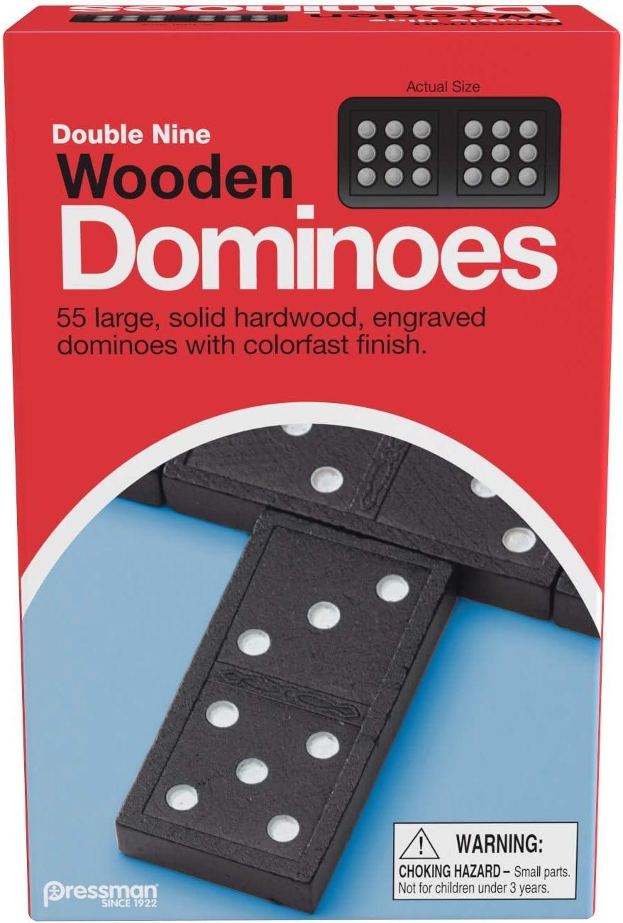 Double Nine Multicolored Wooden Dominoes Set for Kids