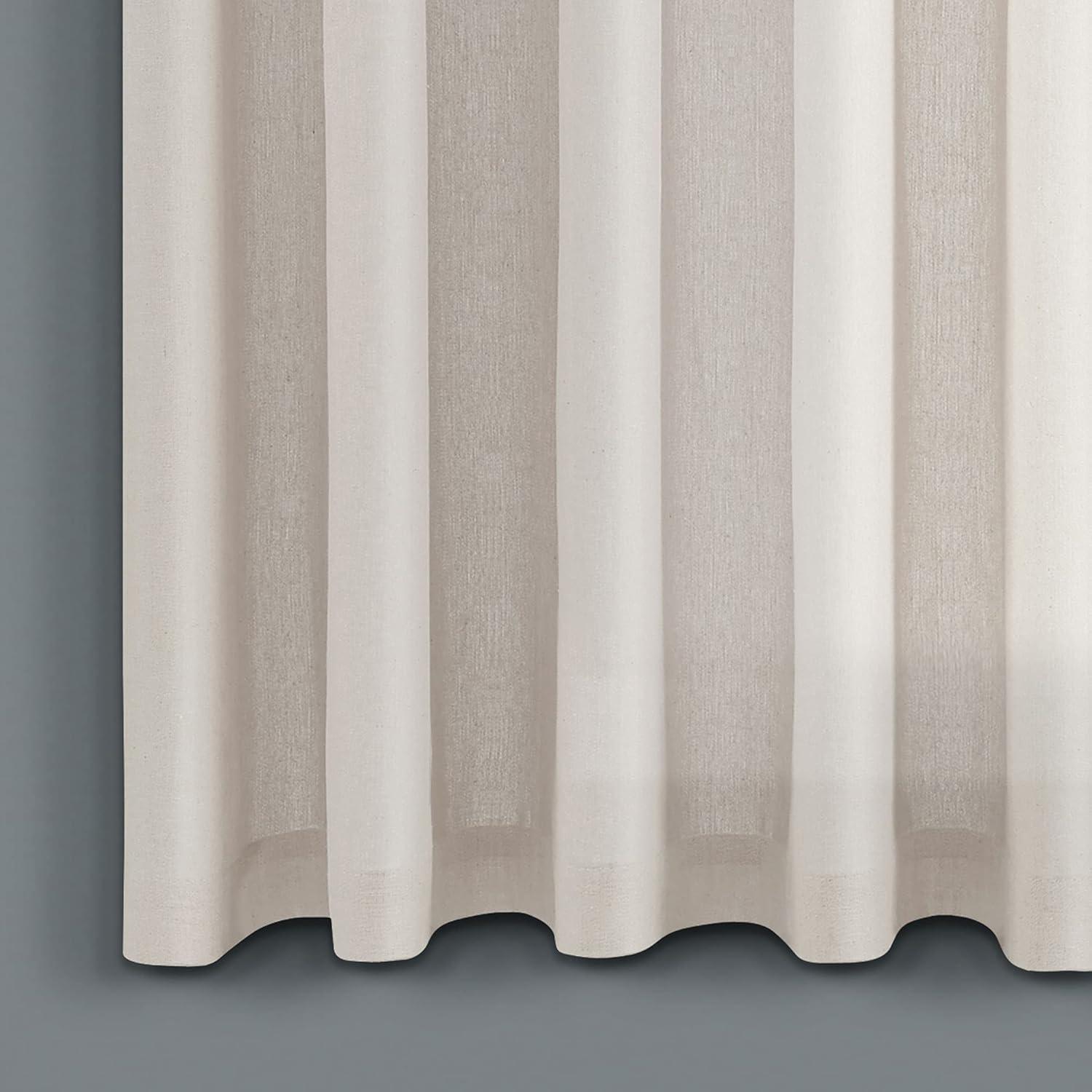 Lush Decor Burlap Knotted Tab Top Semi Sheer Curtain Pair (Set of 2)