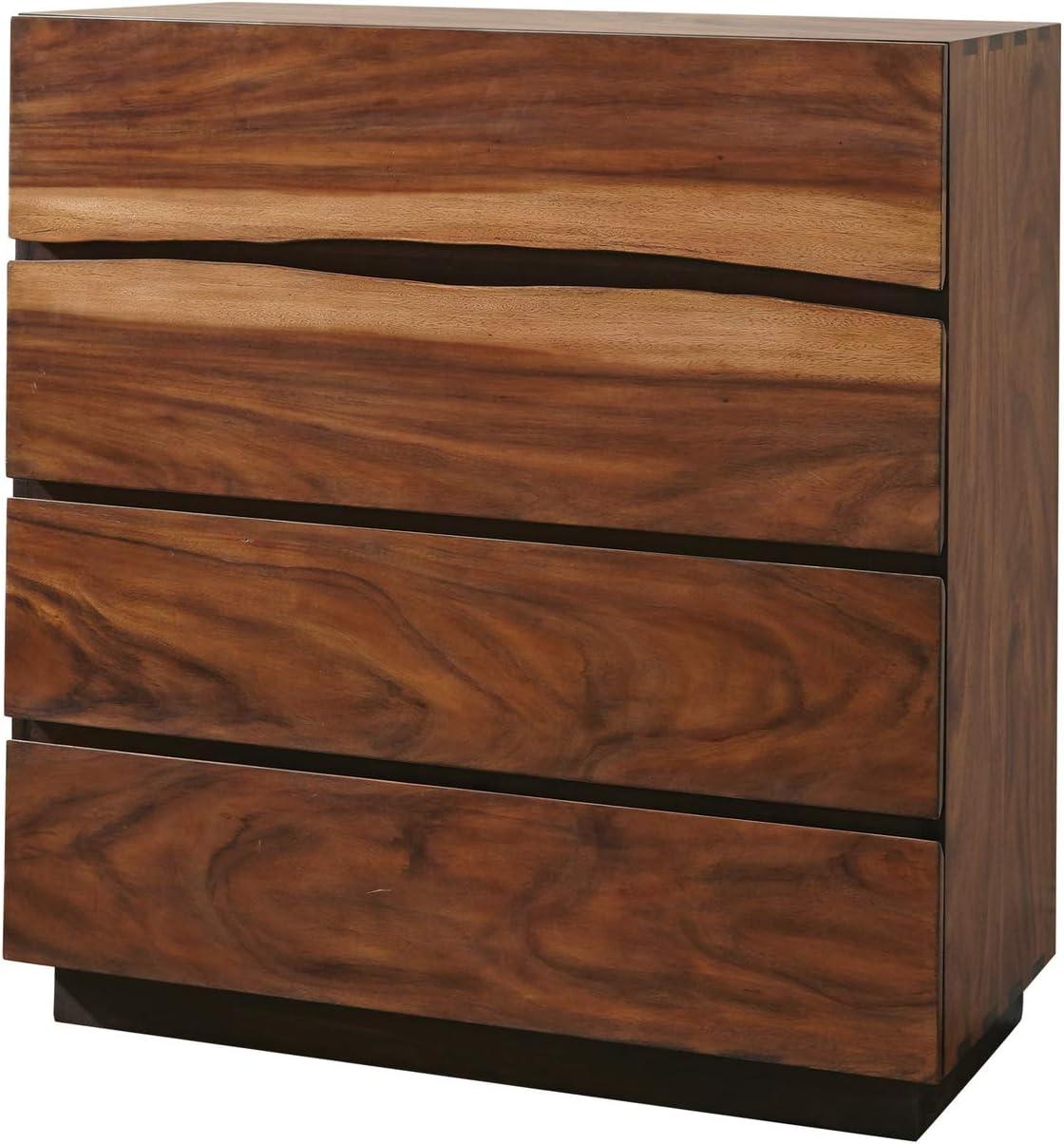 Winslow 4-drawer Chest Smokey Walnut and Coffee Bean